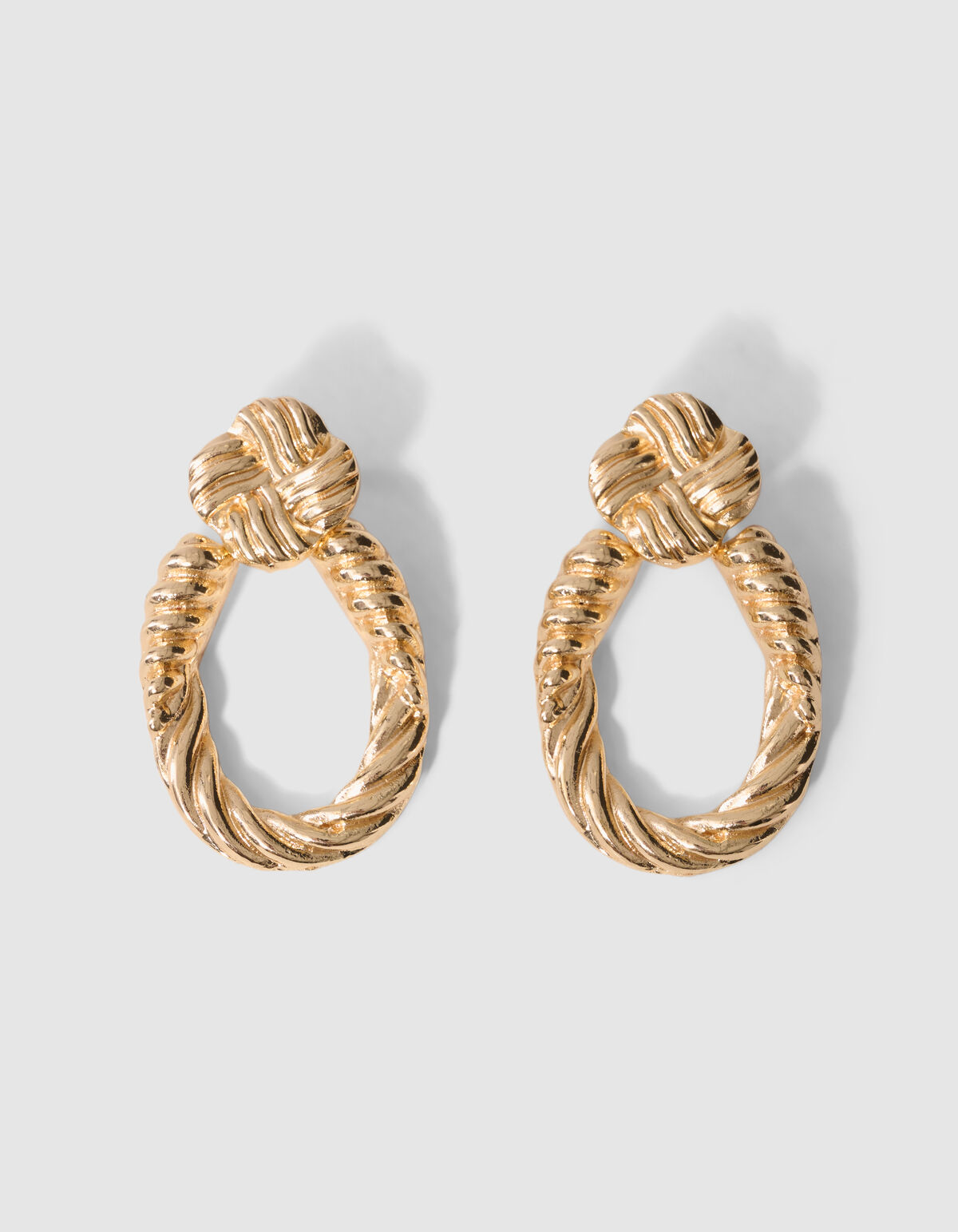Geknotete Ovale Ohrringe Gold SHOEBY ACCESSOIRES