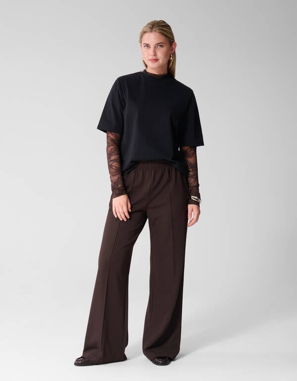 Basic-Hose mit weitem Bein Dunkelbraun SHOEBY WOMEN