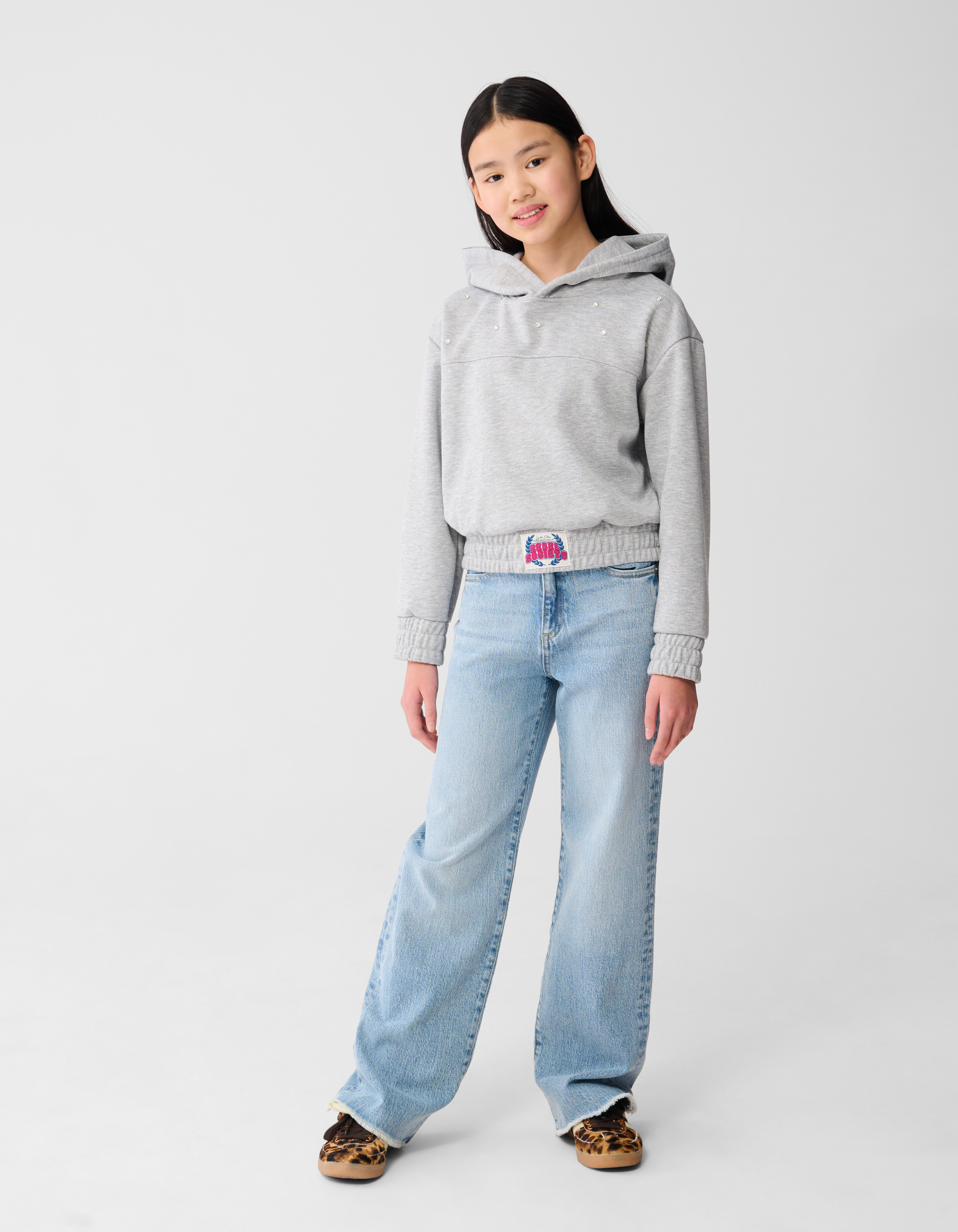 Strass Hoodie Hellgrau SHOEBY GIRLS