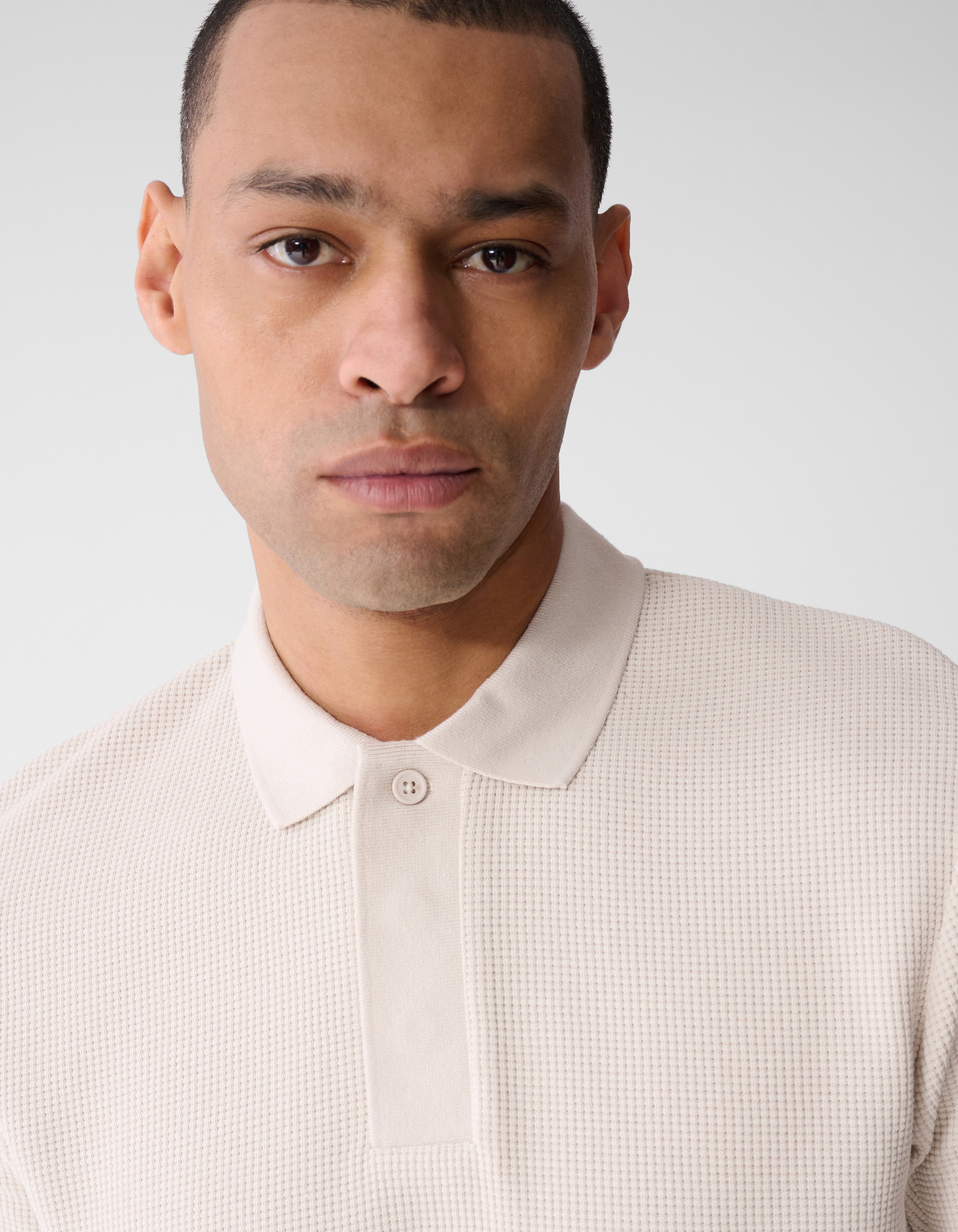 Waffel-Polo Hellgrau SHOEBY MEN