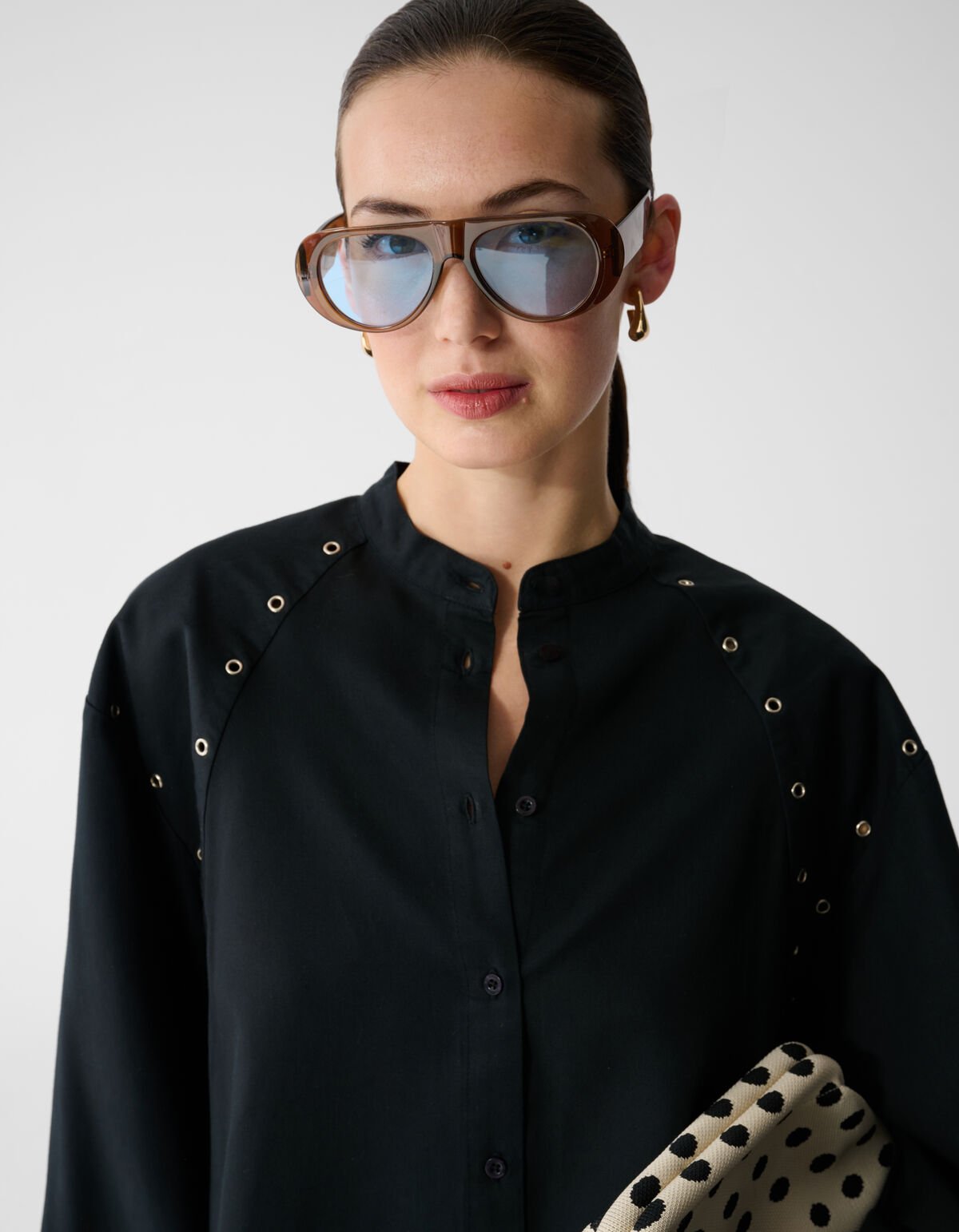 Eyelet Bluse Schwarz SHOEBY WOMEN