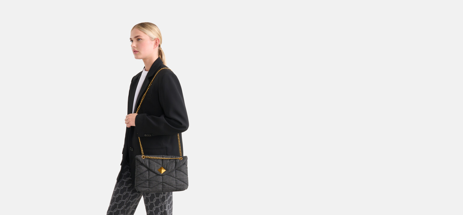 Denim-Tasche Dunkelgrau SHOEBY ACCESSOIRES