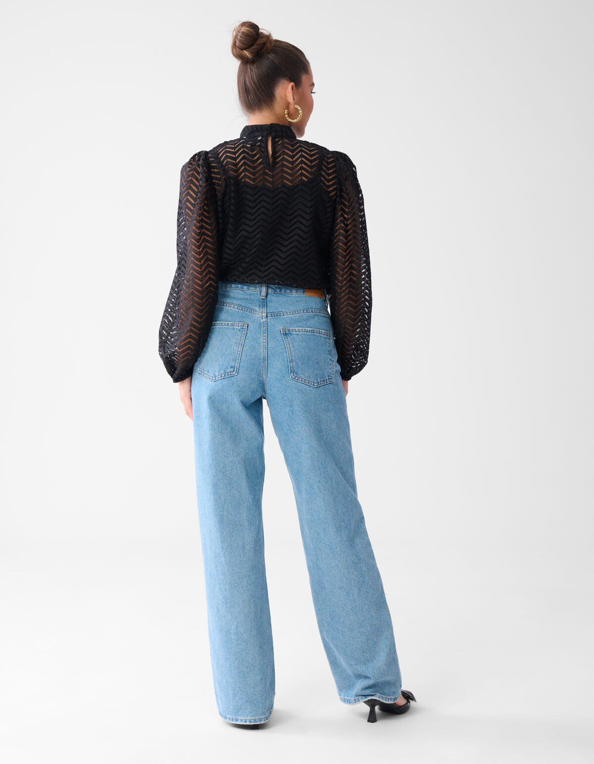 Zickzack Spitzenbluse Schwarz SHOEBY WOMEN