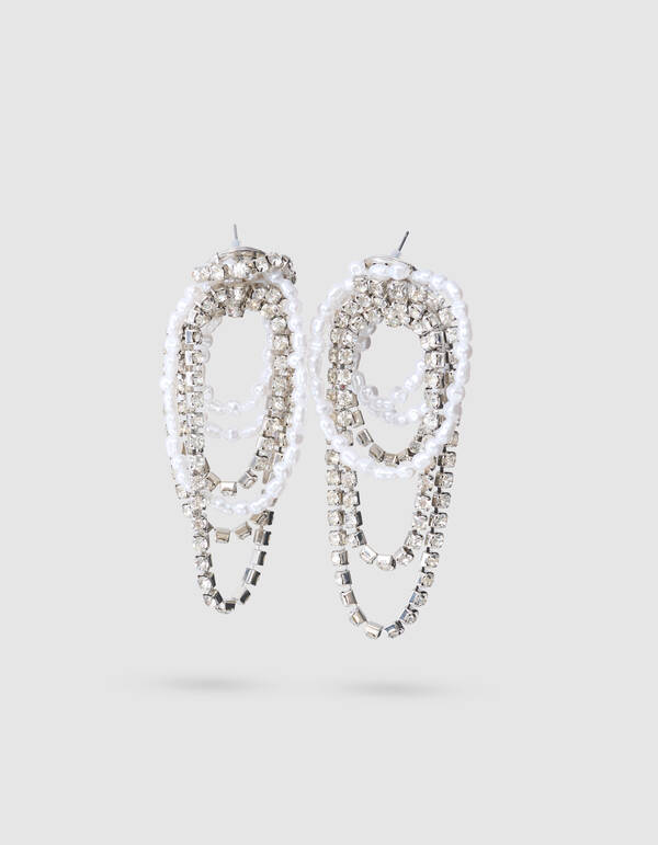 Mix Perlen-/Strass-Ohrringe Silber SHOEBY ACCESSOIRES