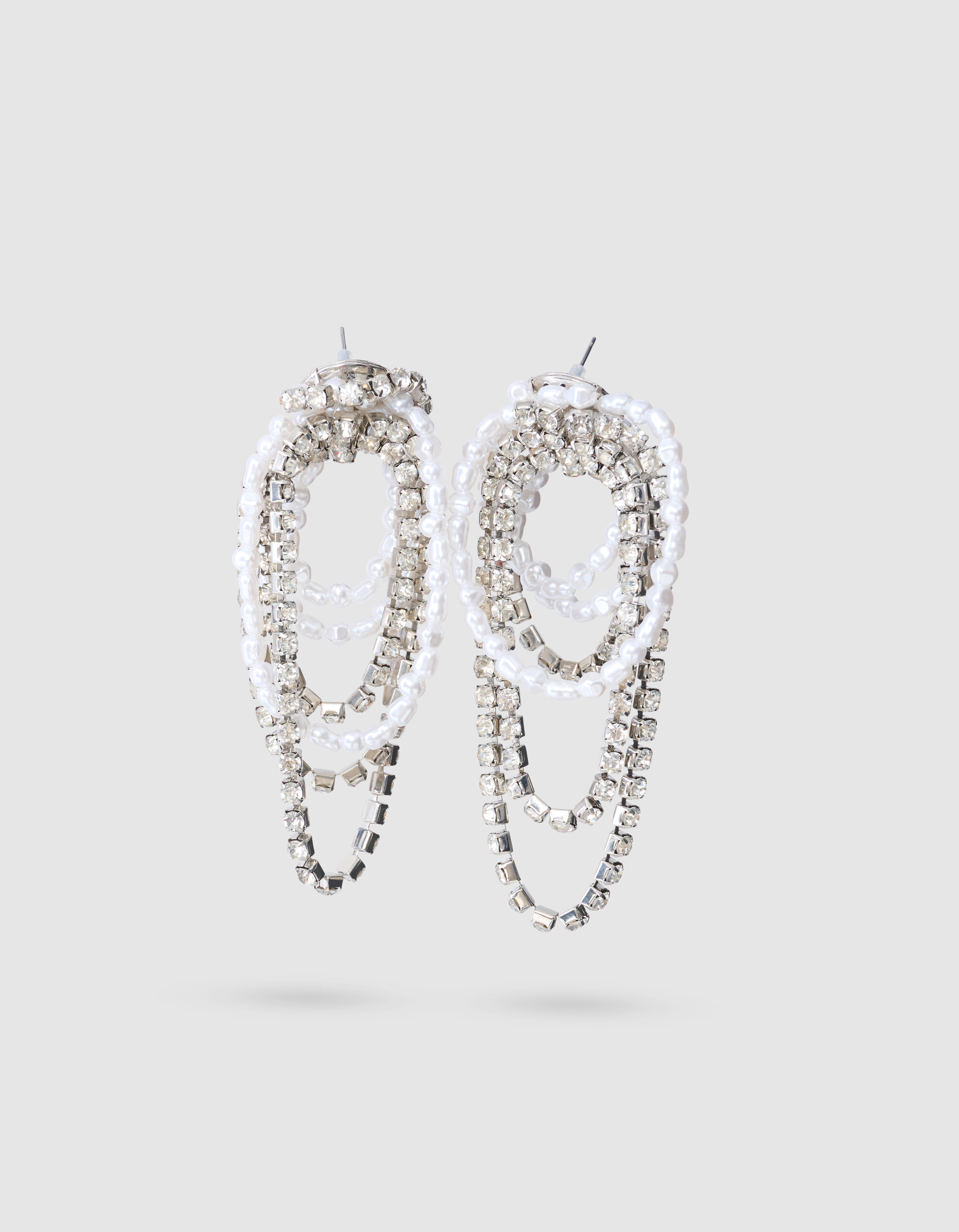 Mix Perlen-/Strass-Ohrringe Silber SHOEBY ACCESSOIRES