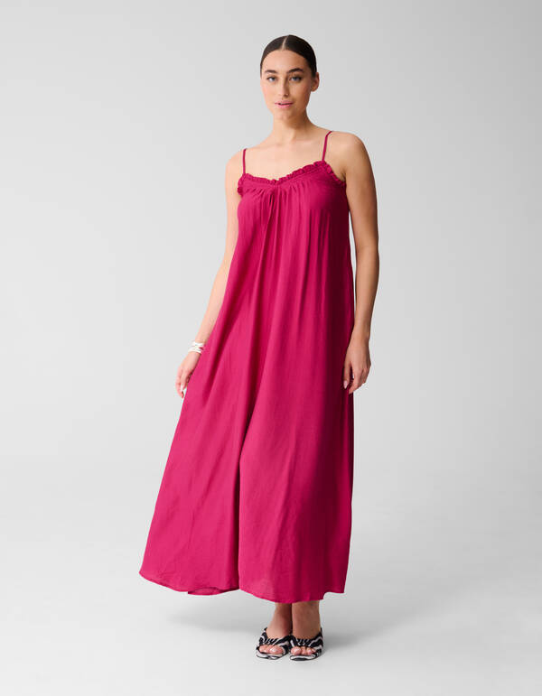 R&uuml;schen-Maxikleid Rosa SHOEBY WOMEN
