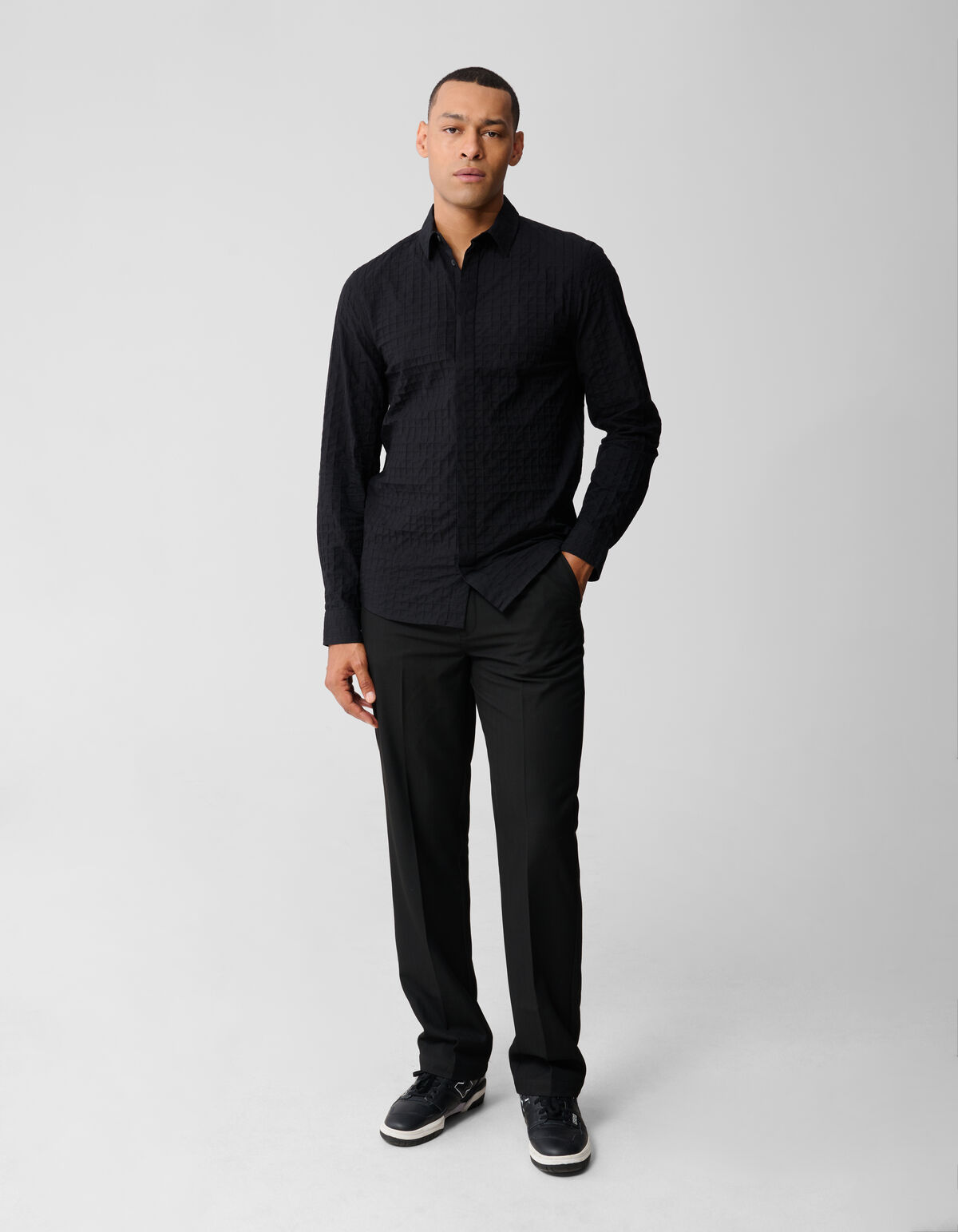 Struktur Hemd Schwarz SHOEBY MEN