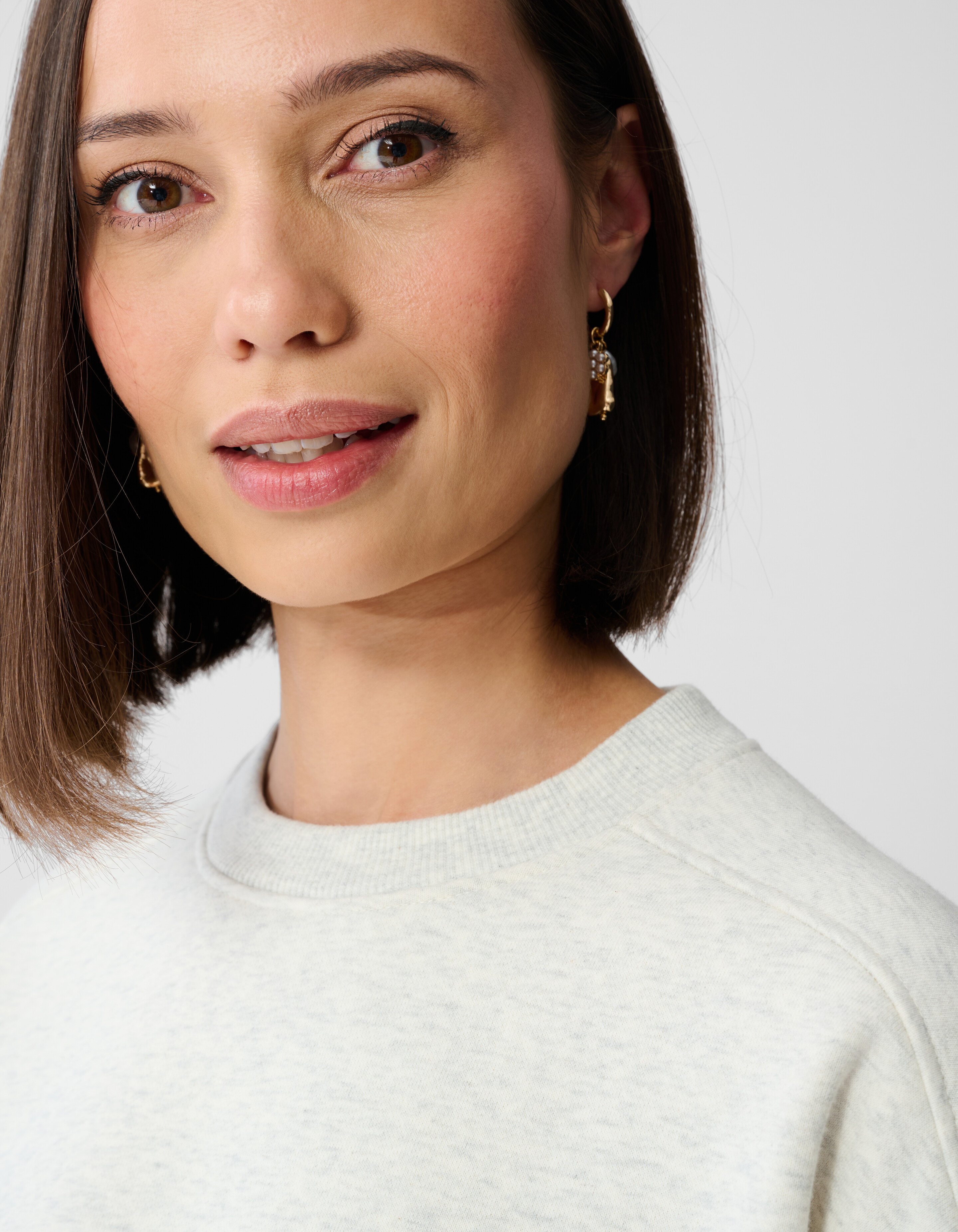 Pullover mit Schnürung in Hellgrau SHOEBY WOMEN