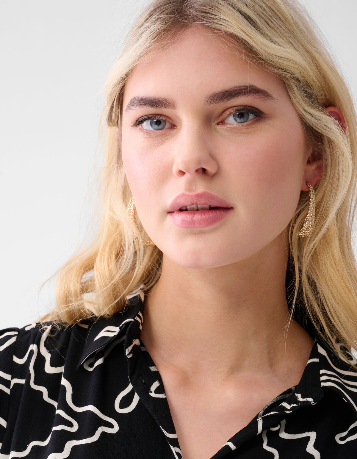 Bedrucktes Midikleid Schwarz SHOEBY WOMEN