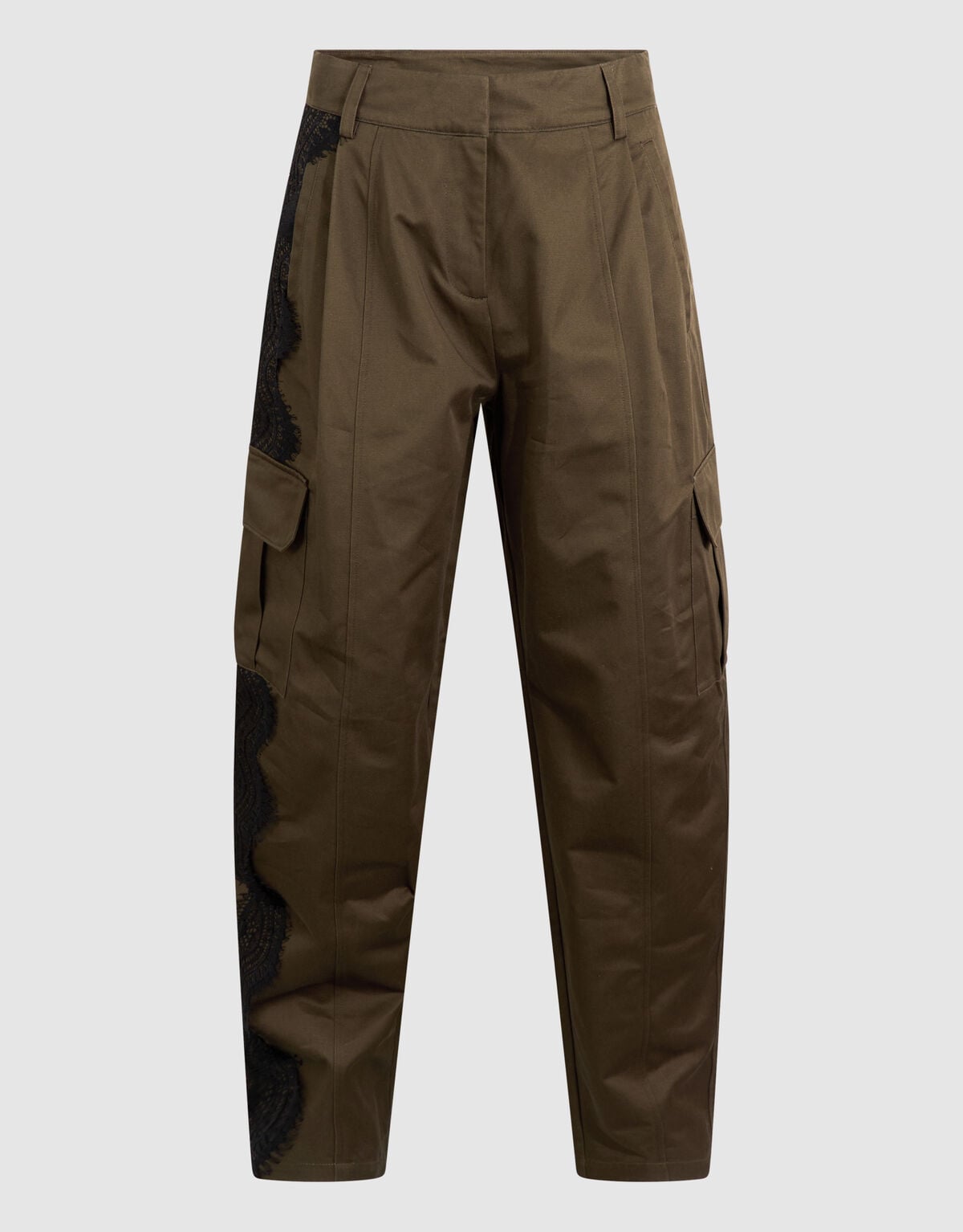 Cargohose mit Schn&uuml;rung Dunkelbraun SHOEBY WOMEN