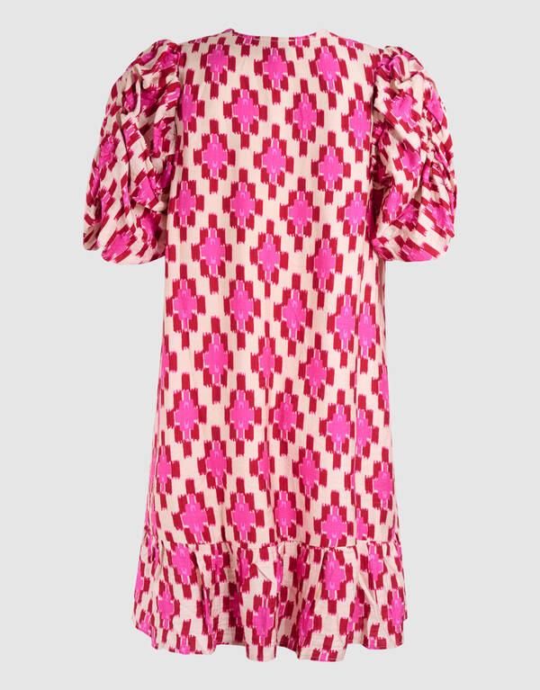 Bedruckte Puffy Mini Dress Pink SHOEBY WOMEN
