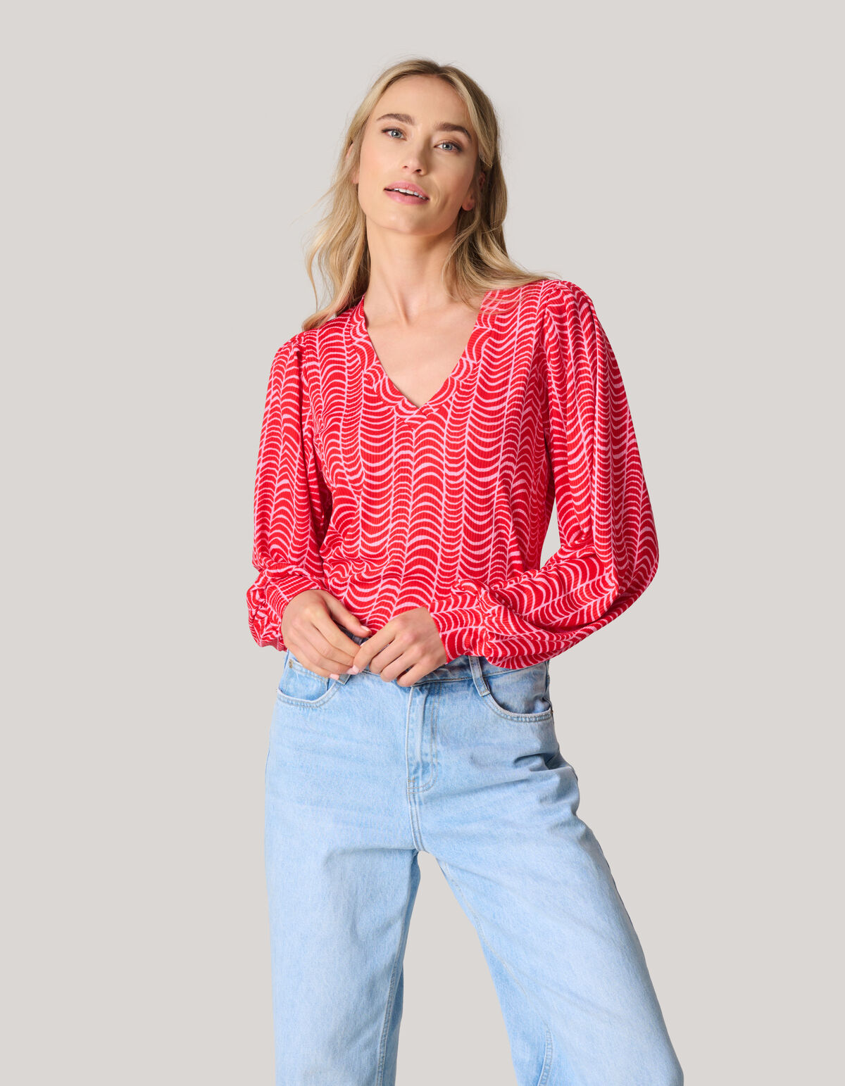 Rippen-Jersey-Top Rot SHOEBY WOMEN