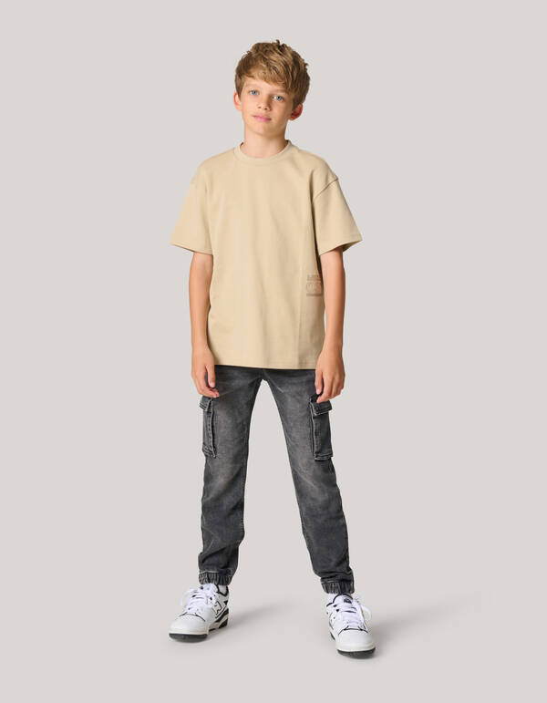 Schweres Basic-T-Shirt Beige SHOEBY BOYS