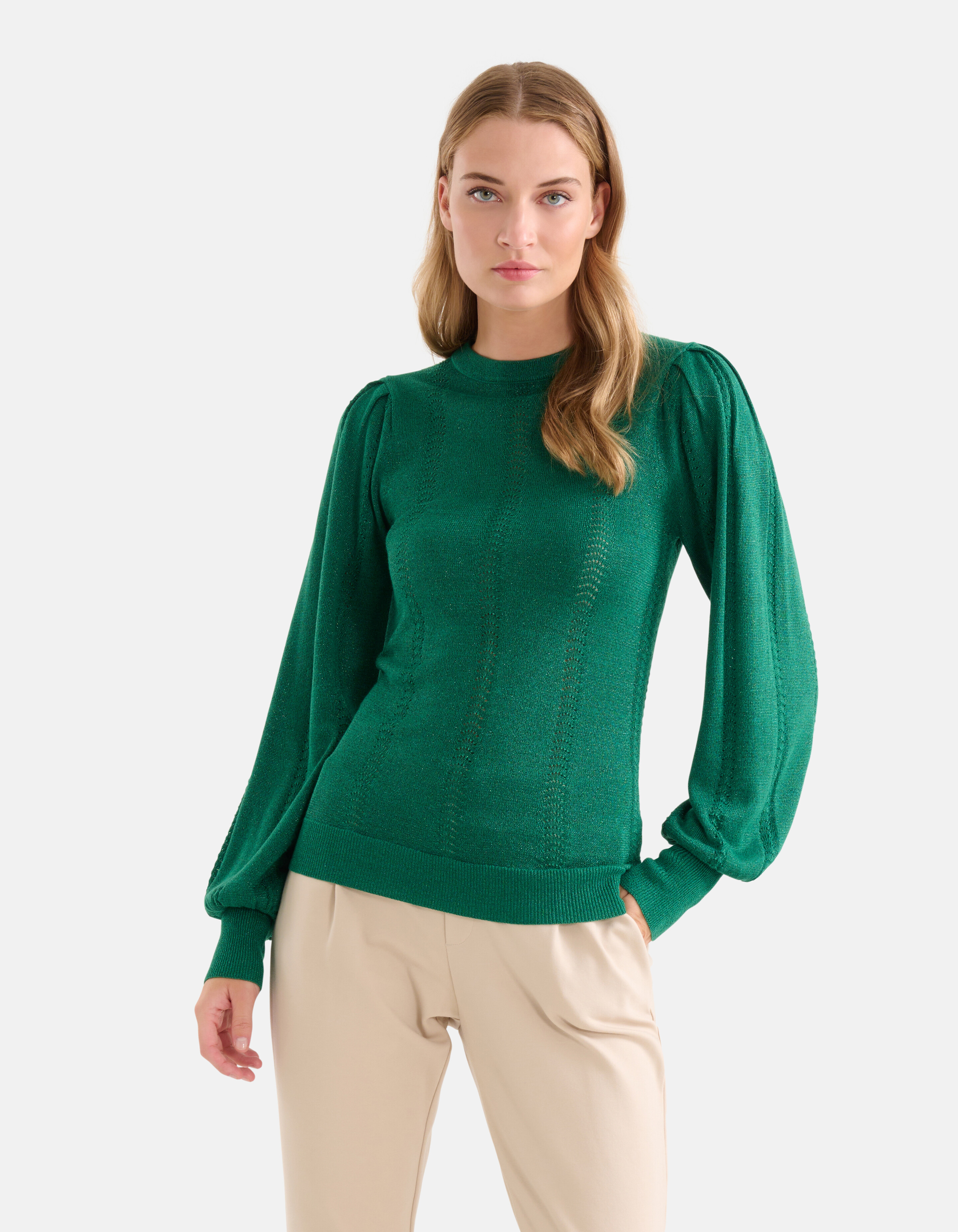 Ajour Top Grün SHOEBY WOMEN