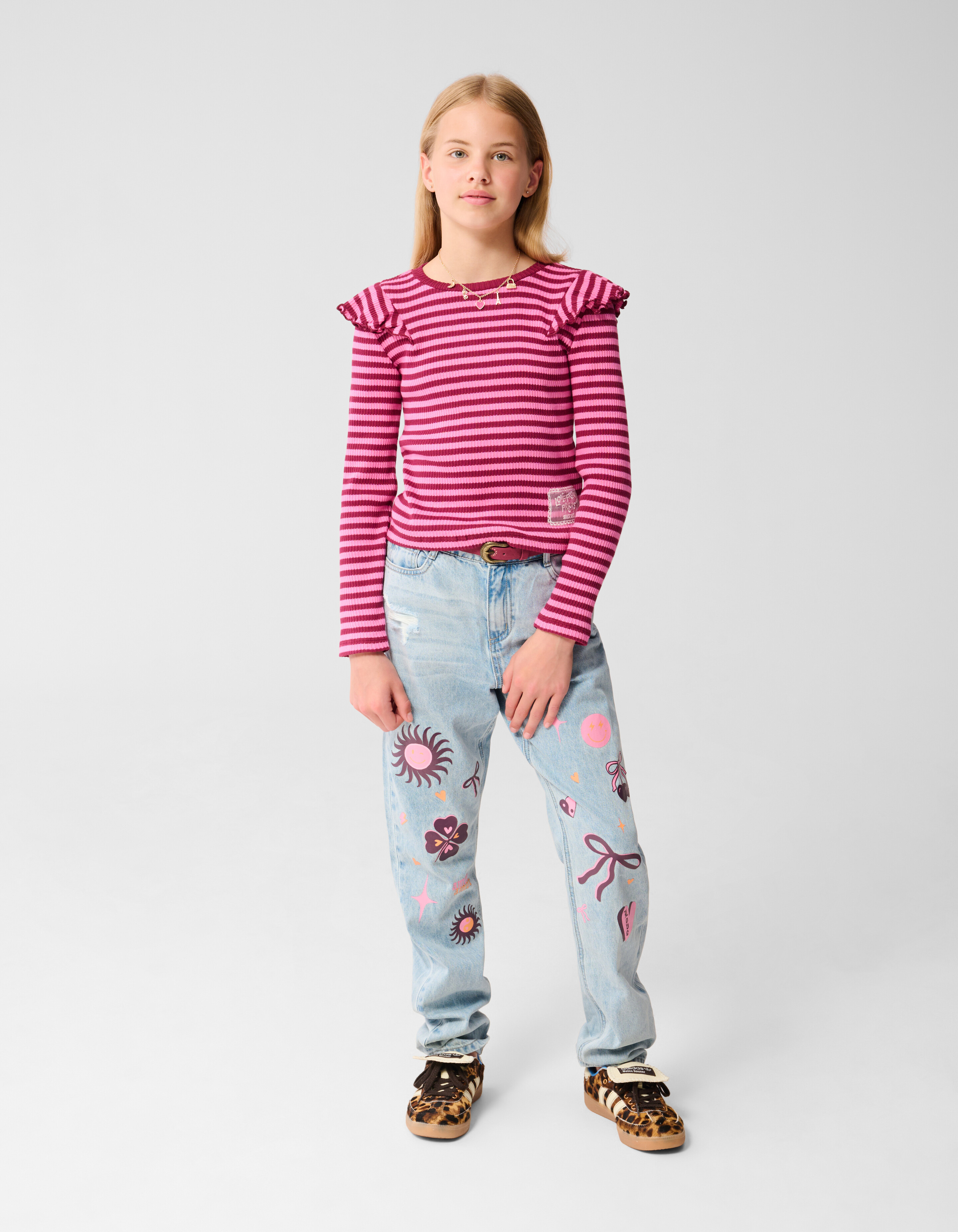 Fun Embroidery Denim gebleicht SHOEBY GIRLS