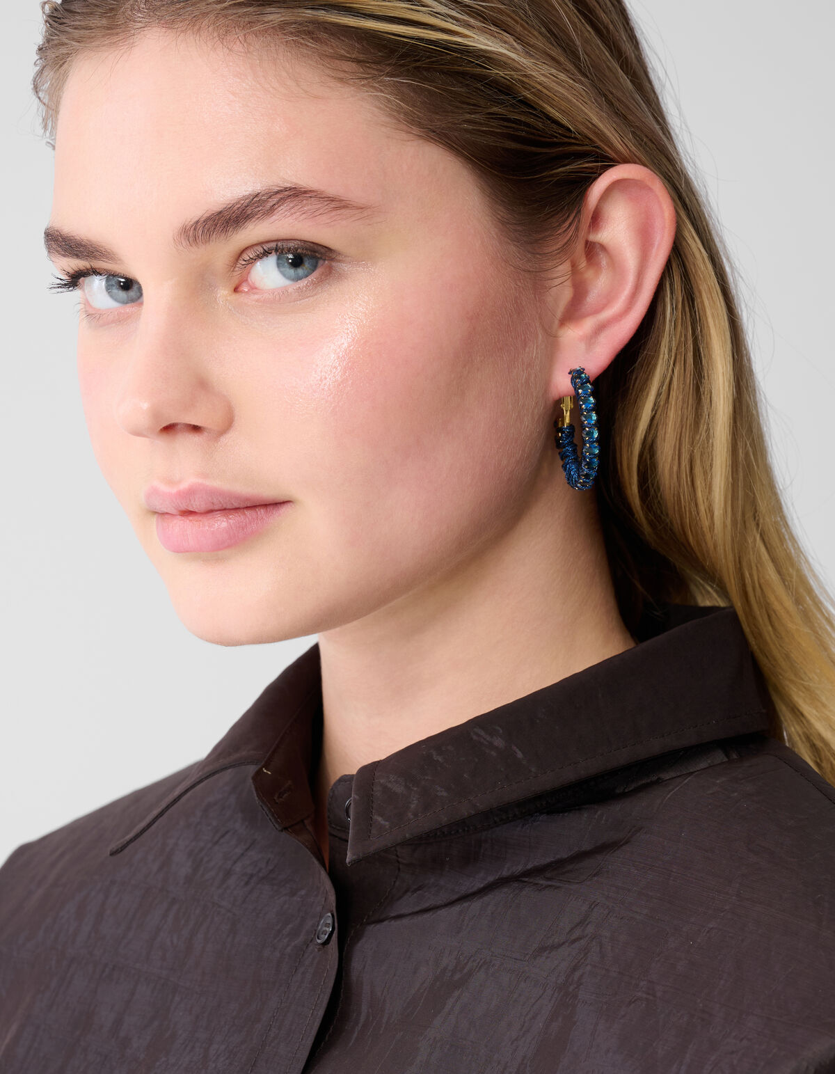 Strass-Creolen Gold/Blau SHOEBY ACCESSOIRES