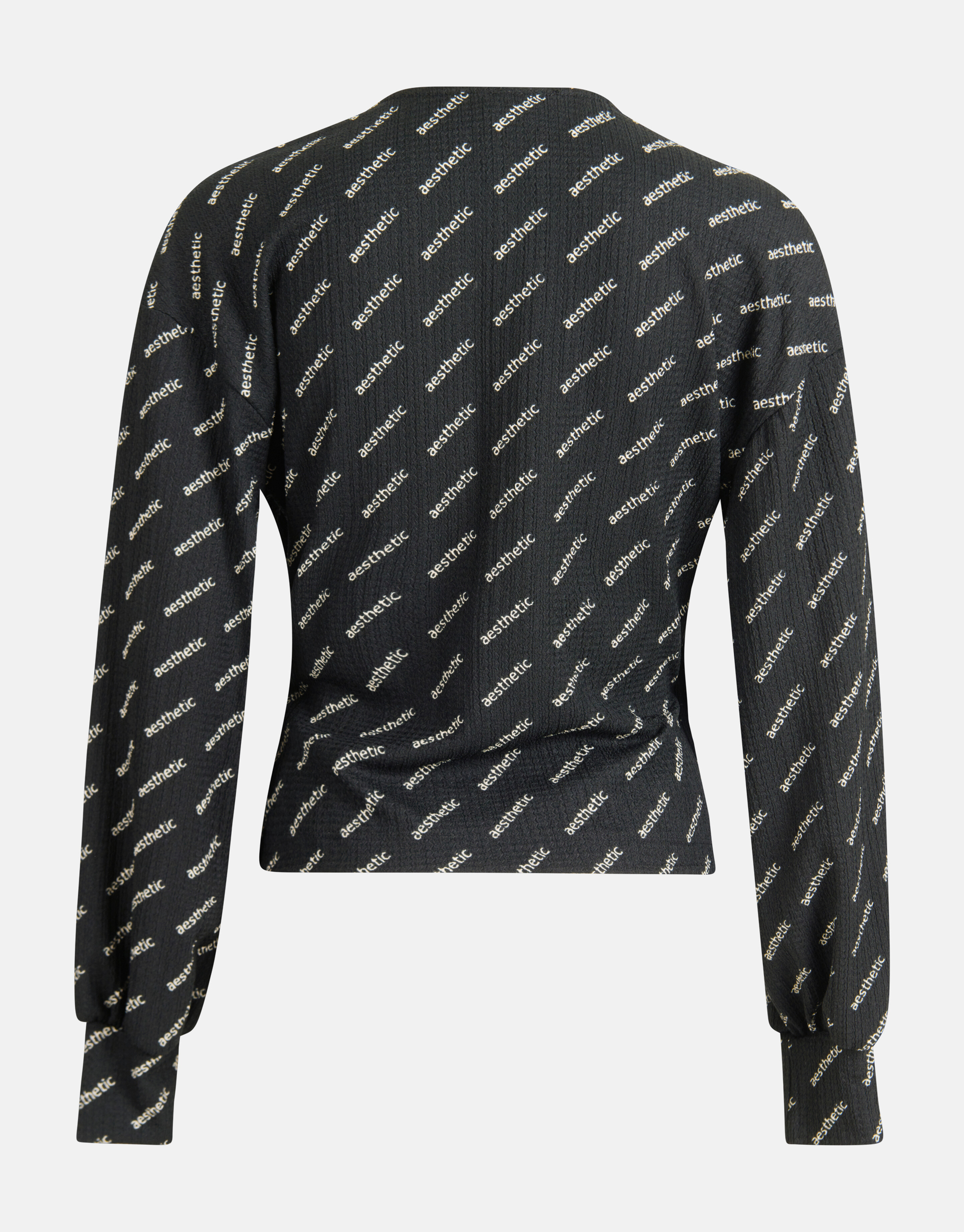 Crinkle Artwork Wrap Top Schwarz SHOEBY WOMEN