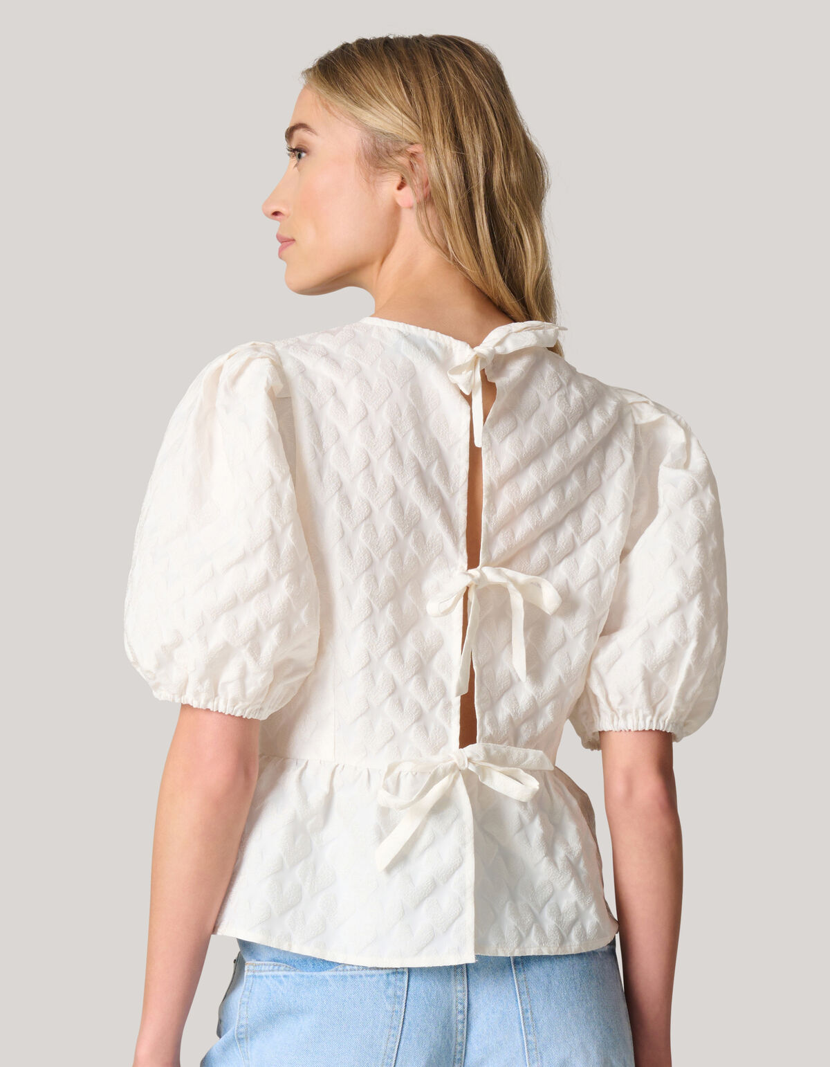Back Bow Top Off White SHOEBY WOMEN