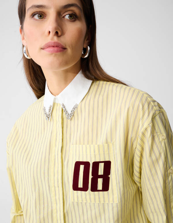 Bluse mit Strasskragen, hellgelb SHOEBY WOMEN