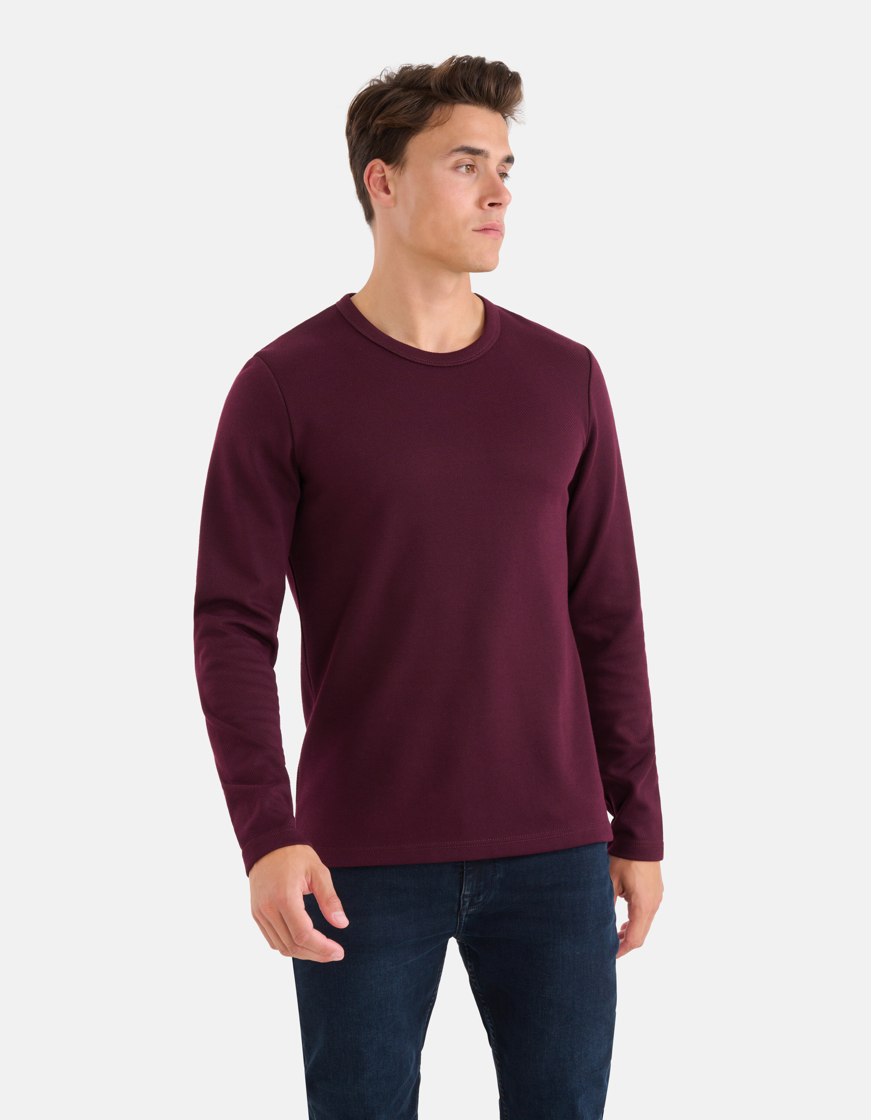 Textur-T-Shirt Bordeaux SHOEBY MEN