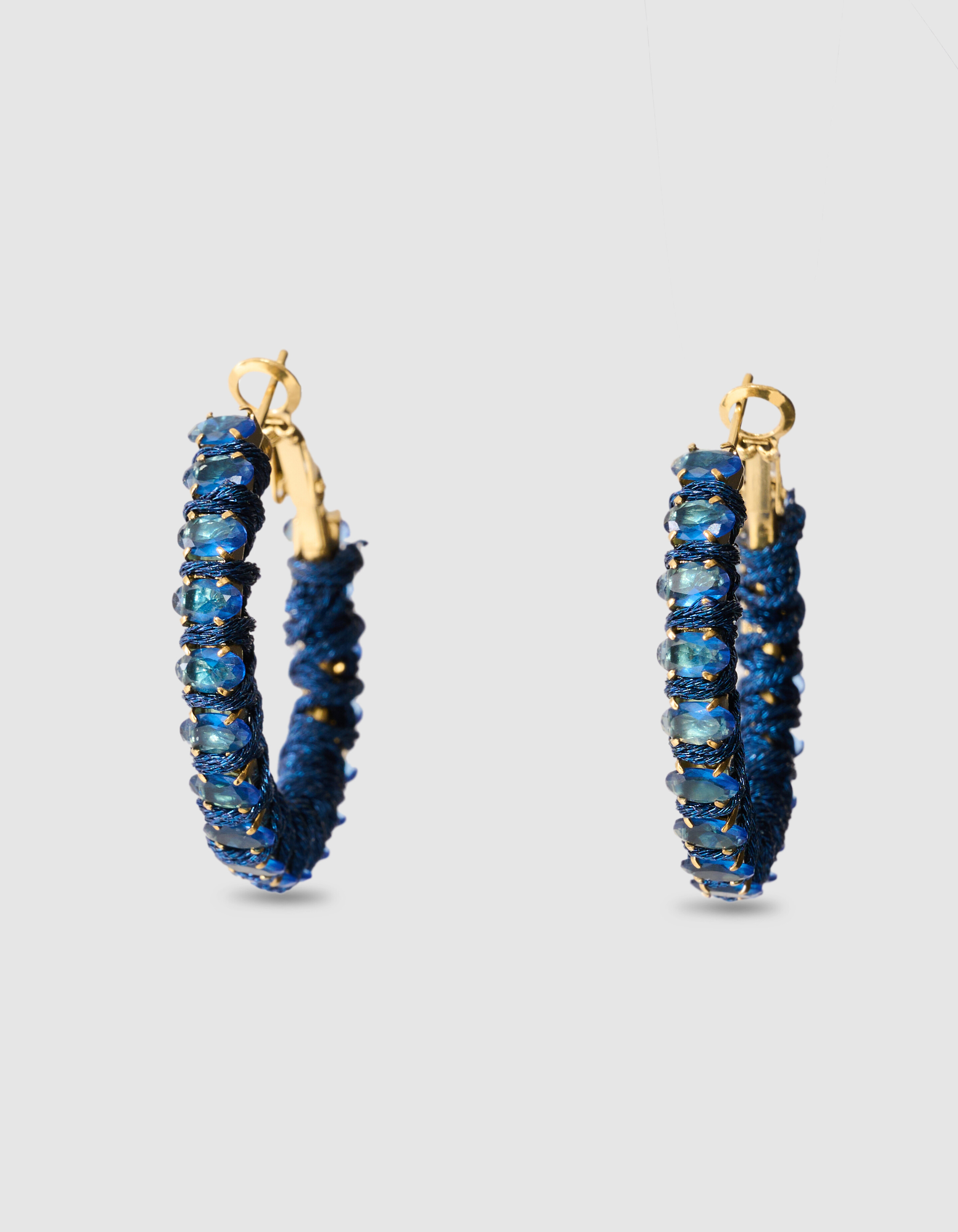 Strass-Creolen Gold/Blau SHOEBY ACCESSOIRES