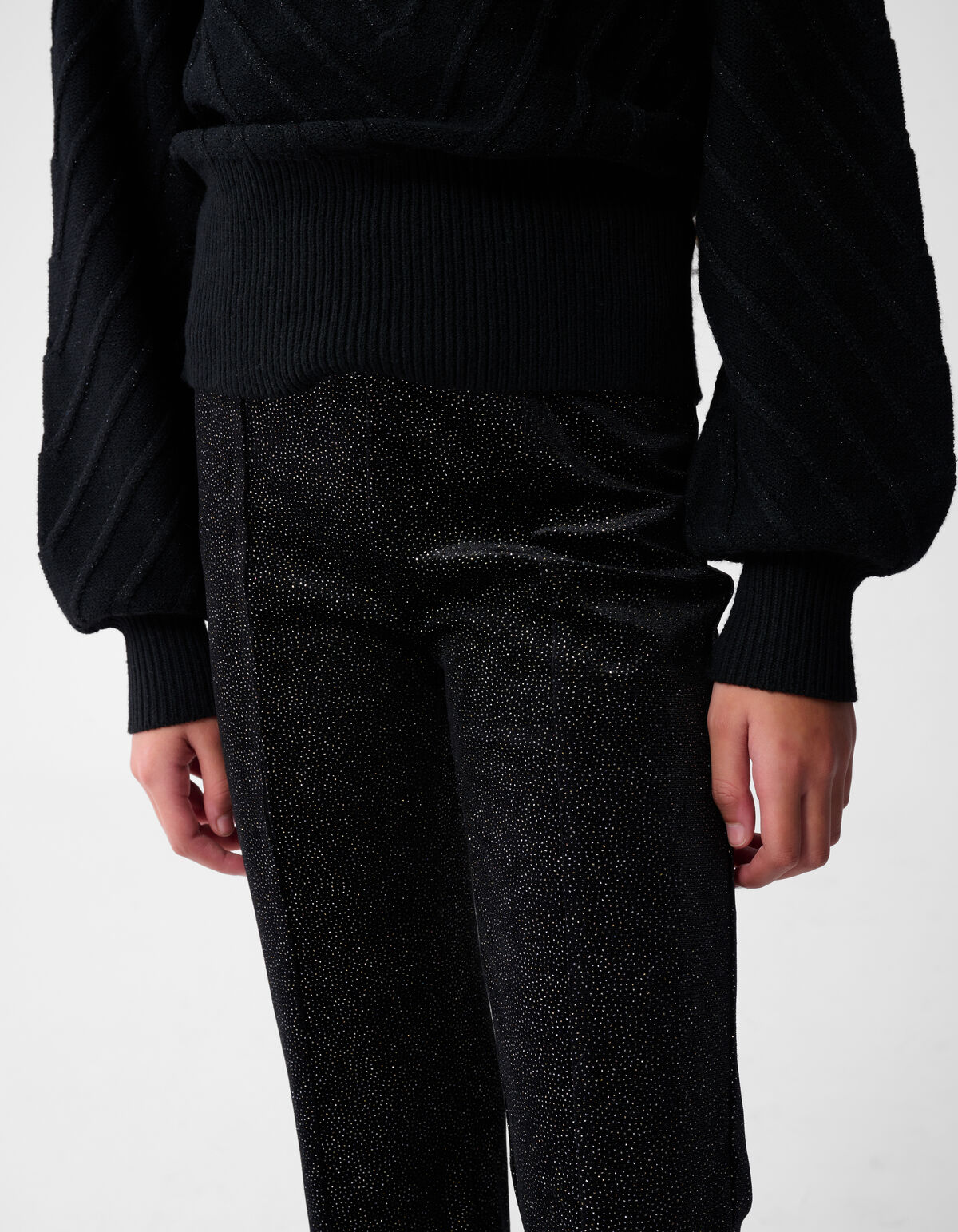 Glitter Flared Legging Schwarz SHOEBY GIRLS