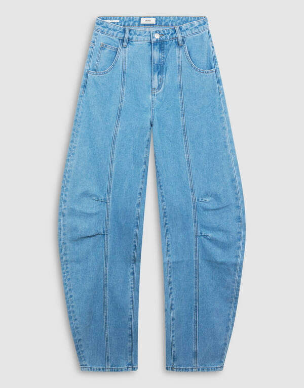 Faltenhose Baggy Fit Jeans Hellblau SHOEBY WOMEN