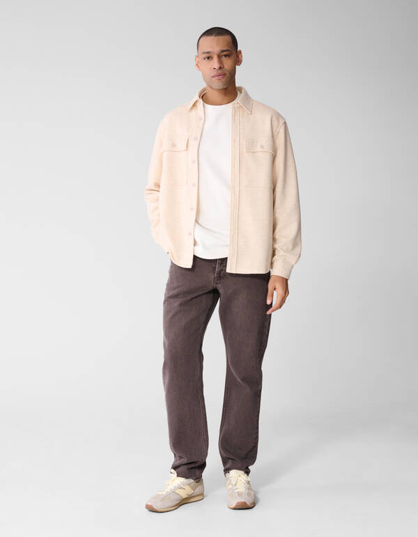 Washed Straight Fit Hose Dunkelbraun SHOEBY MEN