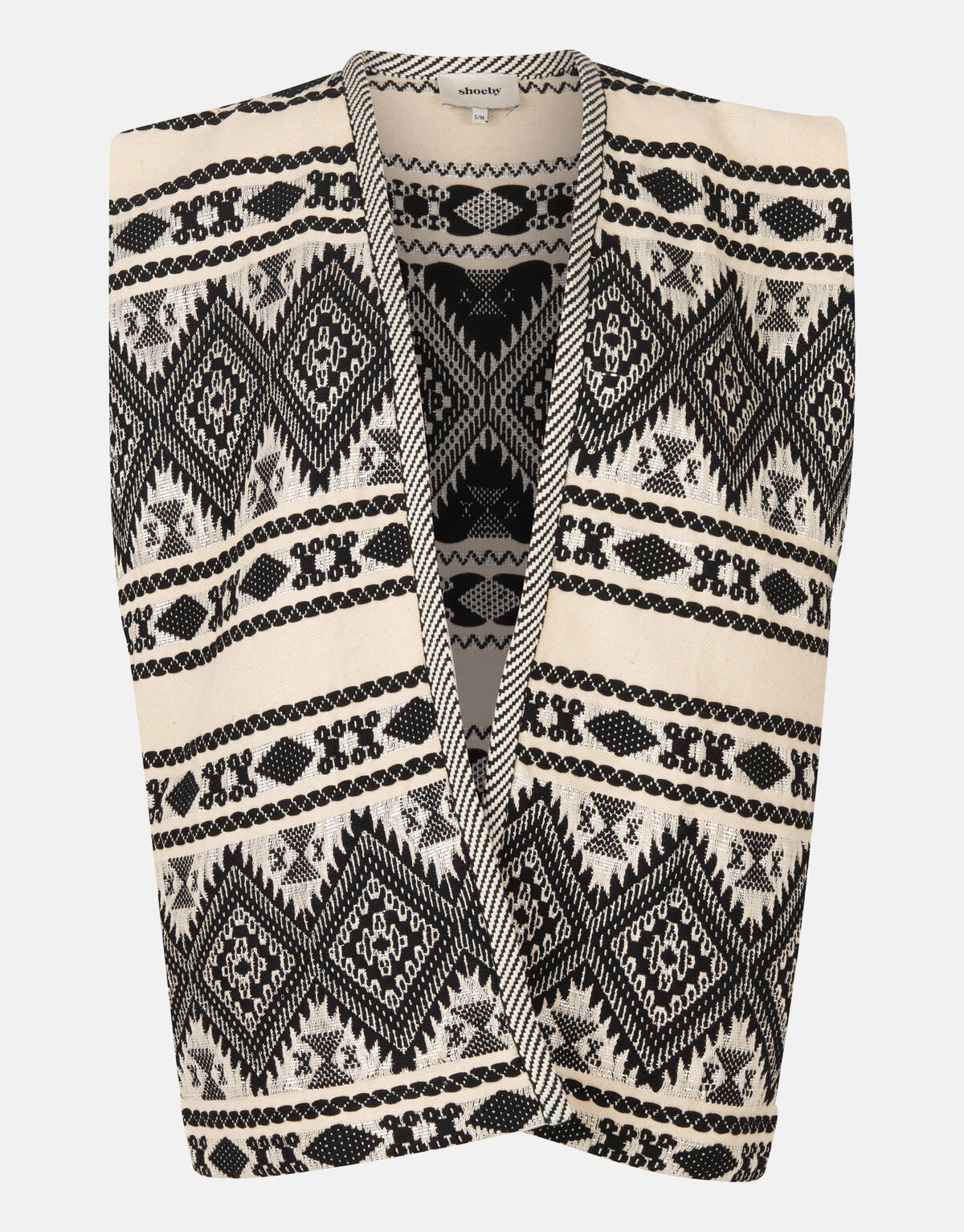 Gilet mit Aztekenmuster Schwarz/Weiß SHOEBY WOMEN