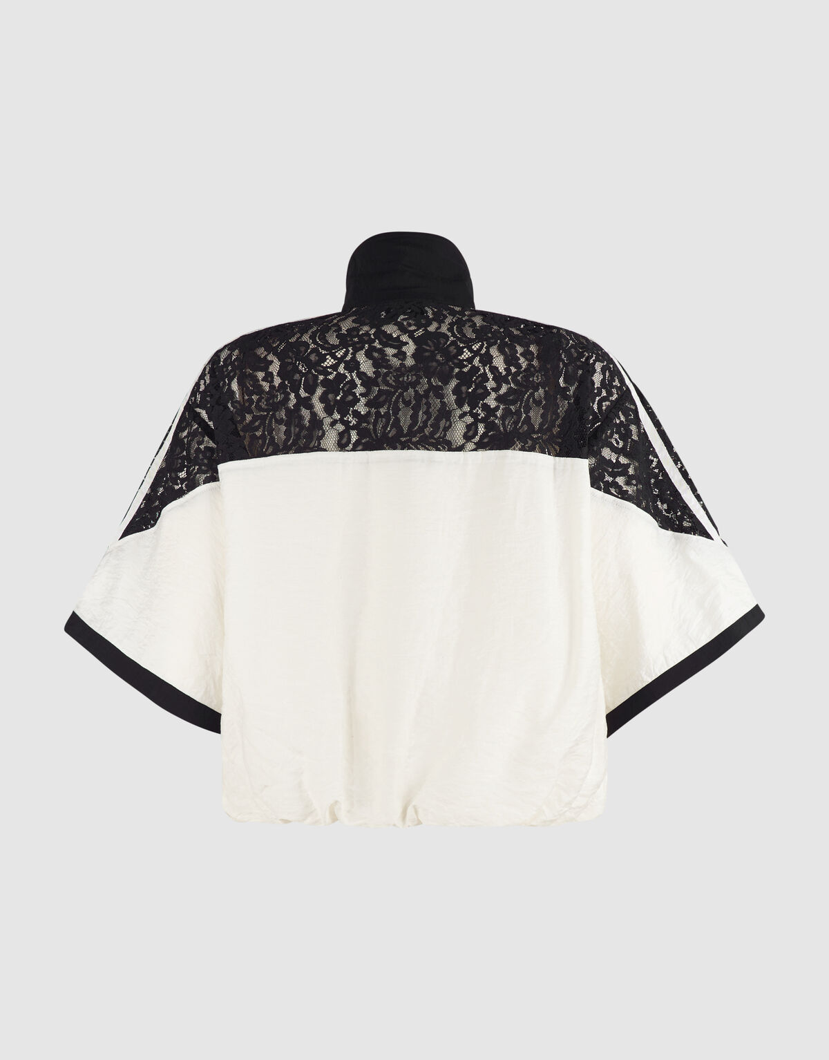 Lace Mix Track-Bluse Schwarz/Cremefarben SHOEBY WOMEN