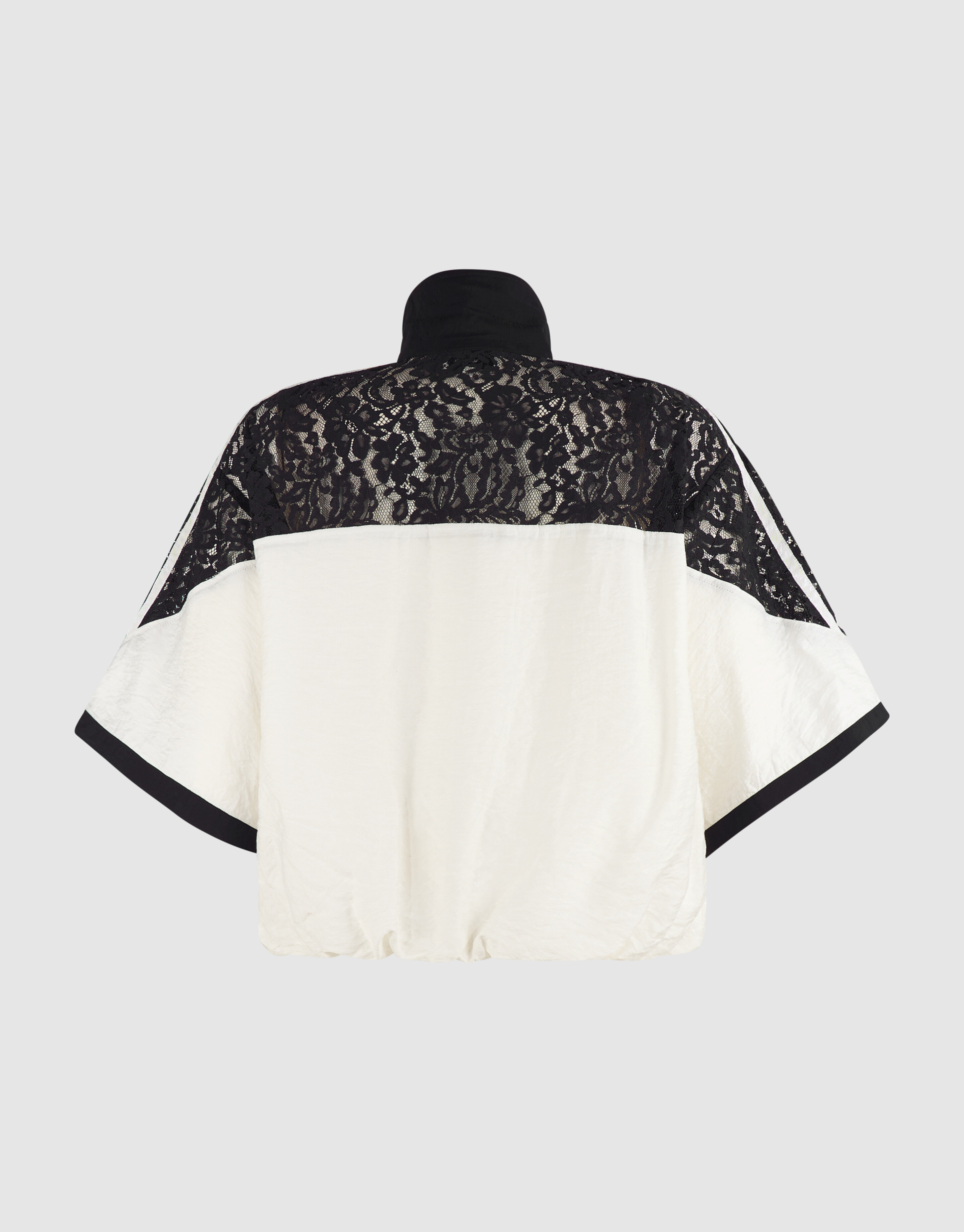 Lace Mix Track-Bluse Schwarz/Cremefarben SHOEBY WOMEN