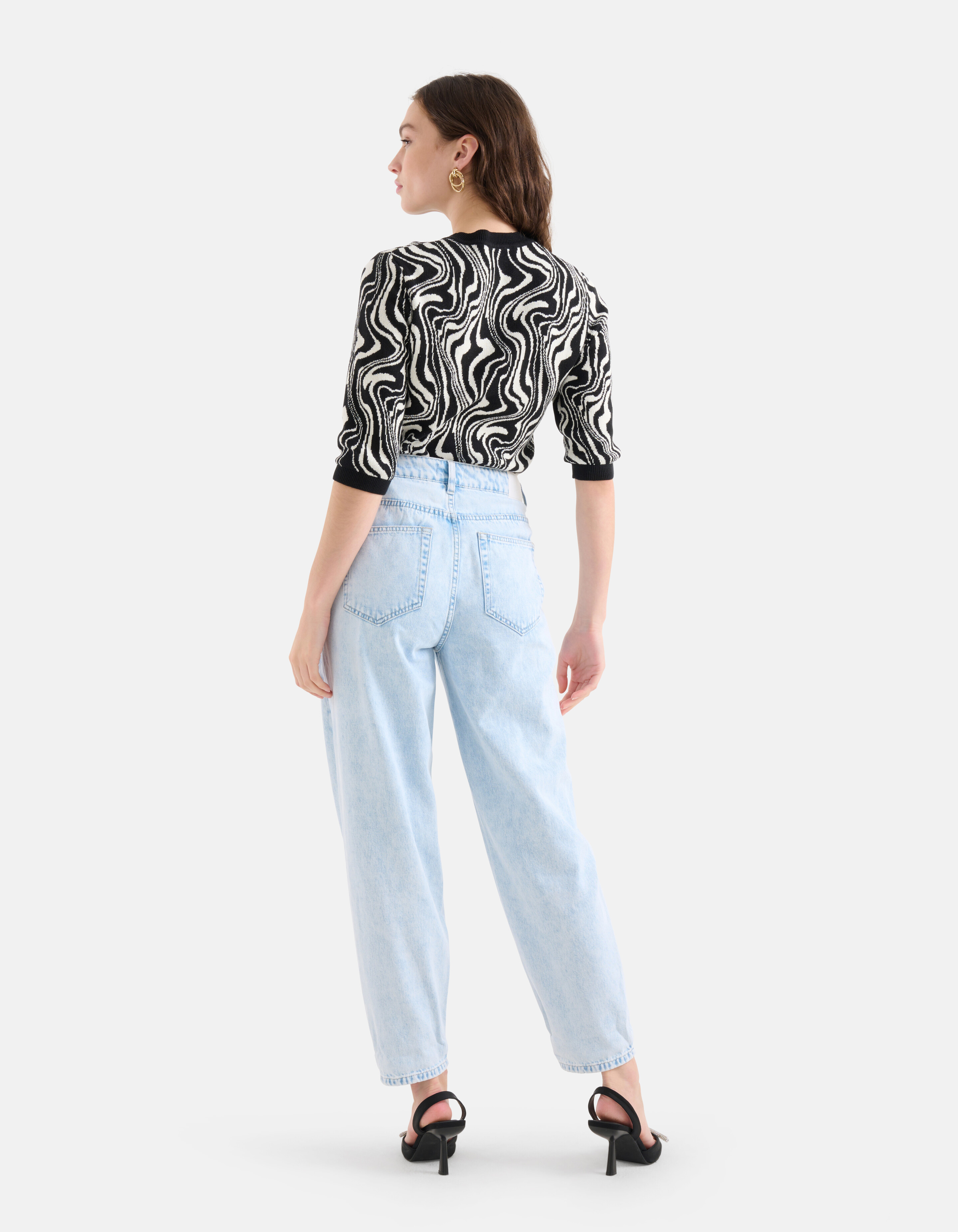 Jacquard Swirl Pullover Schwarz/Weiß SHOEBY WOMEN