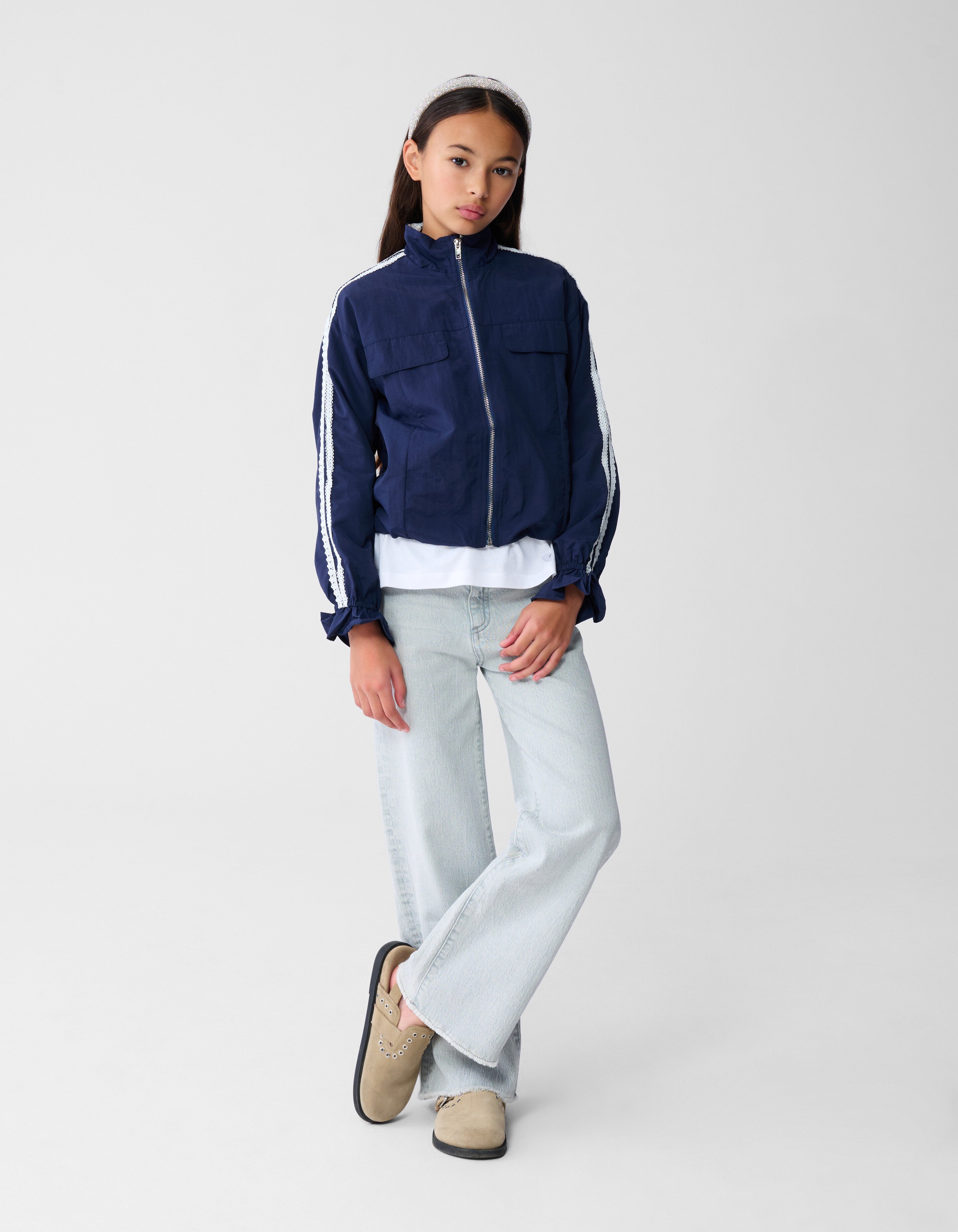 Kanten Bomberjacke Dunkelblau SHOEBY GIRLS