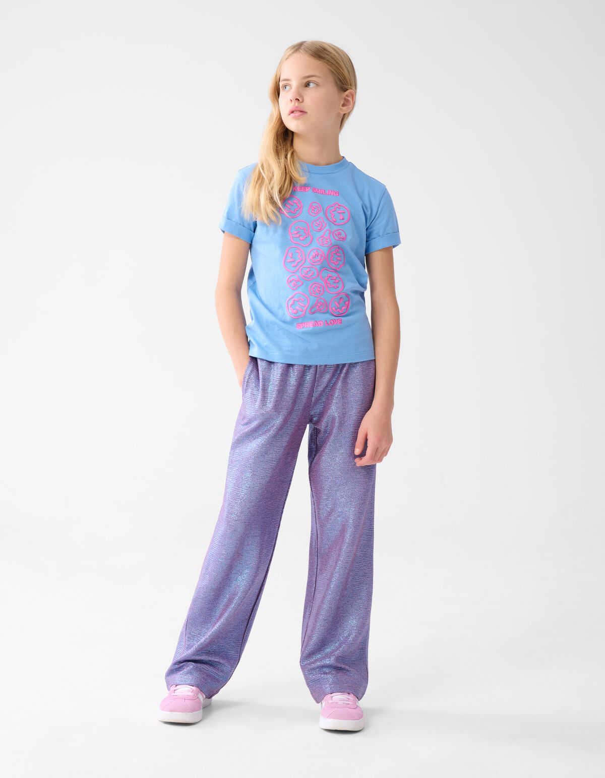 Metallische Hose mit weitem Bein Lila SHOEBY GIRLS