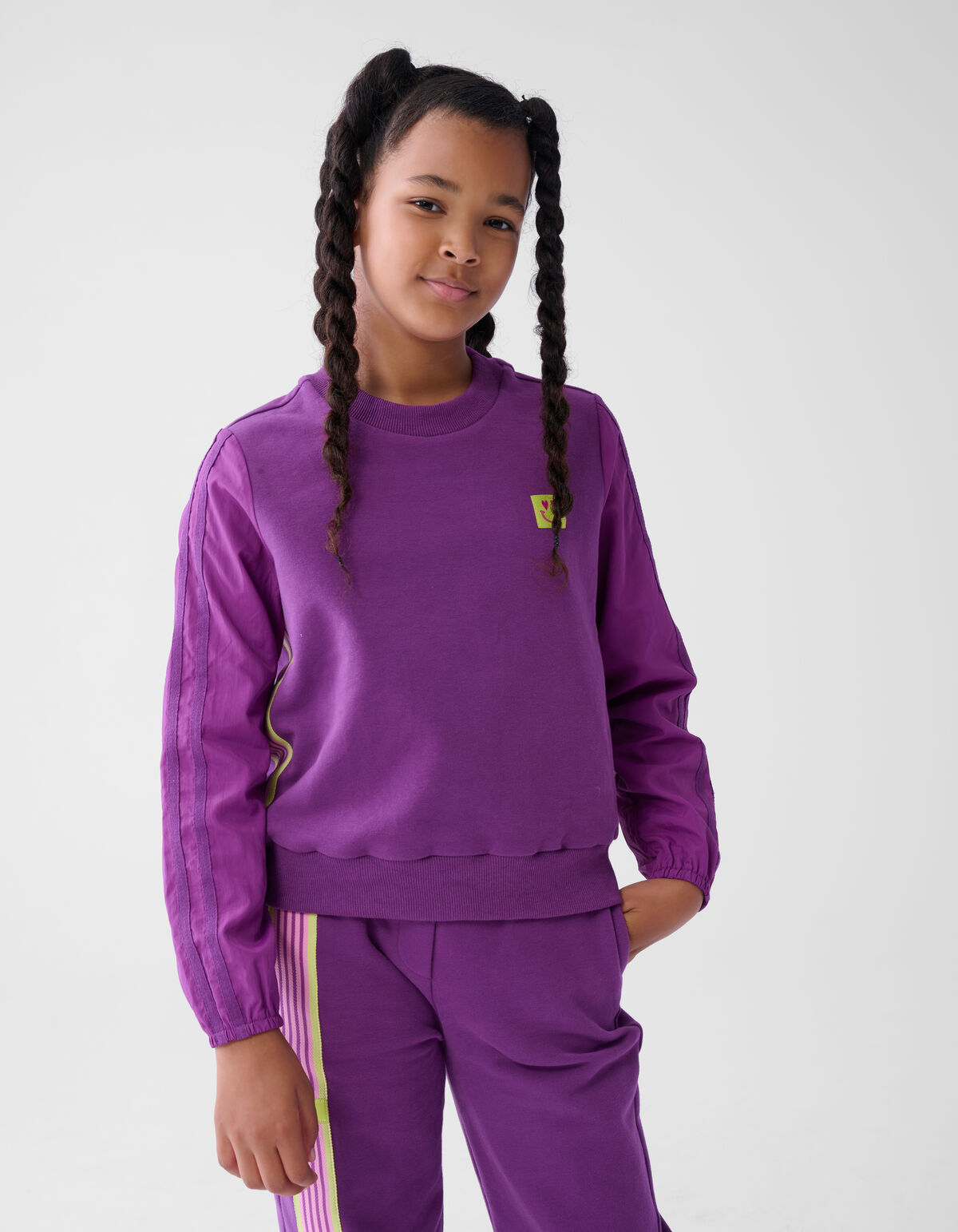 Streifen-Label-Pullover Lila SHOEBY GIRLS