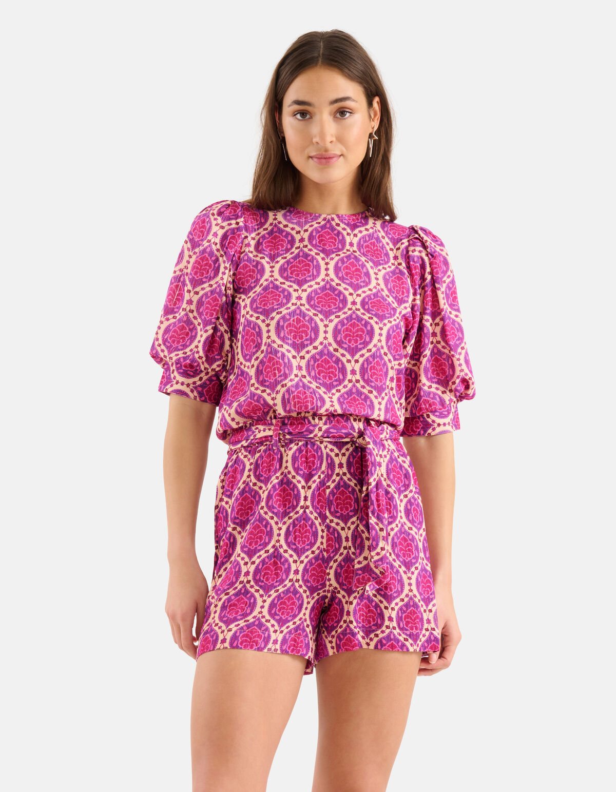 Grafisches Lurex-Top Lila SHOEBY WOMEN