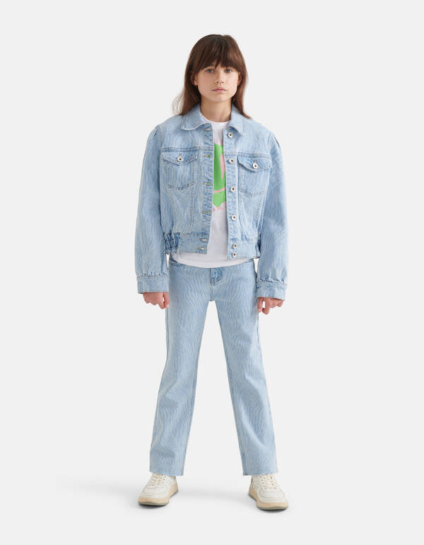 Straight Fit Jeans mit Zebramuster Gebleicht SHOEBY GIRLS