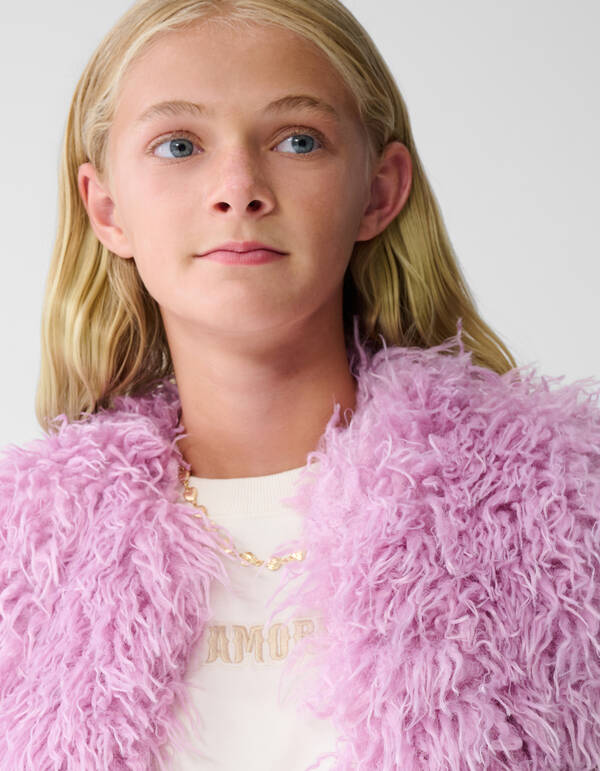 Fluffy Gilet Roze SHOEBY GIRLS