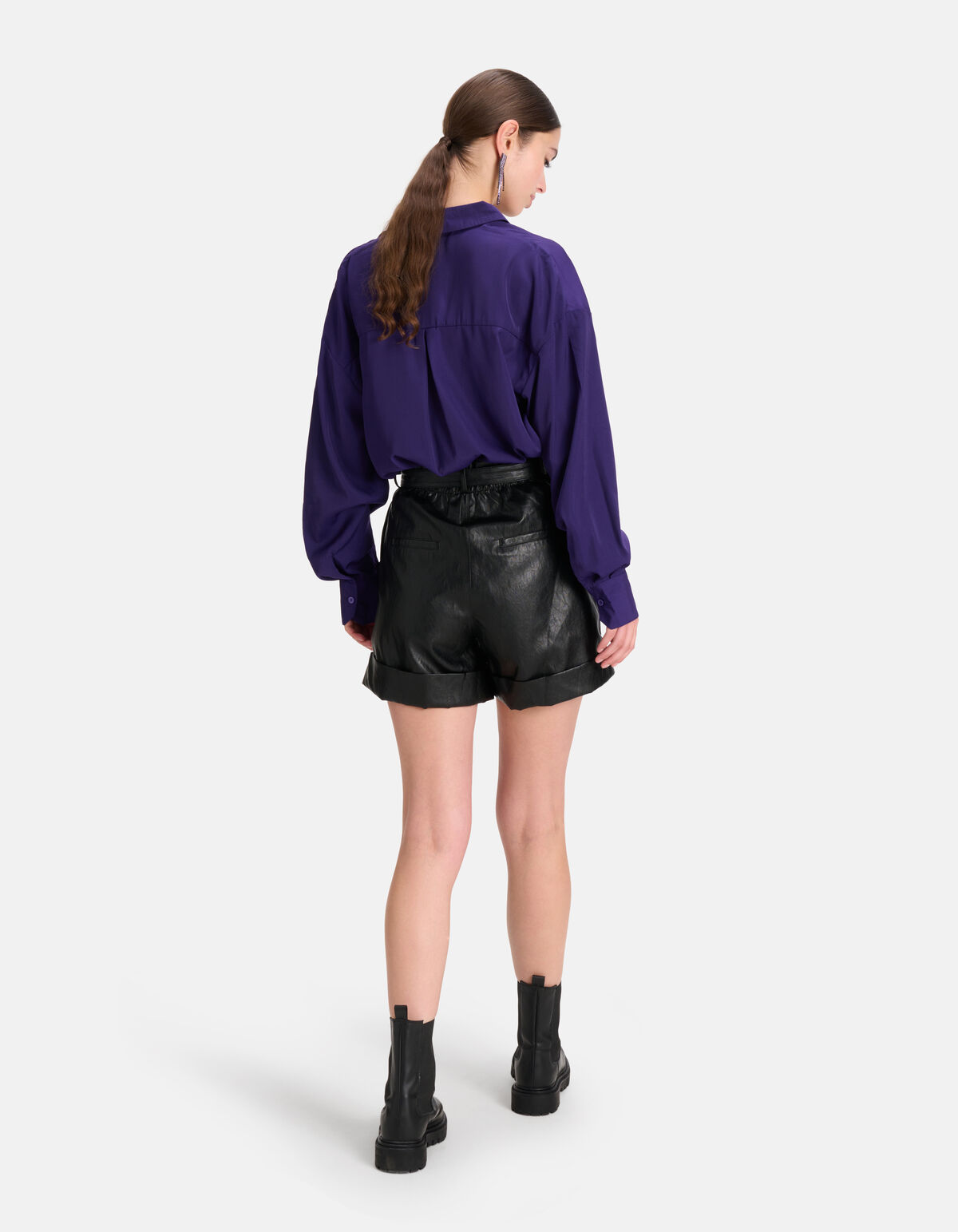 Satinbluse Dunkelviolett SHOEBY WOMEN