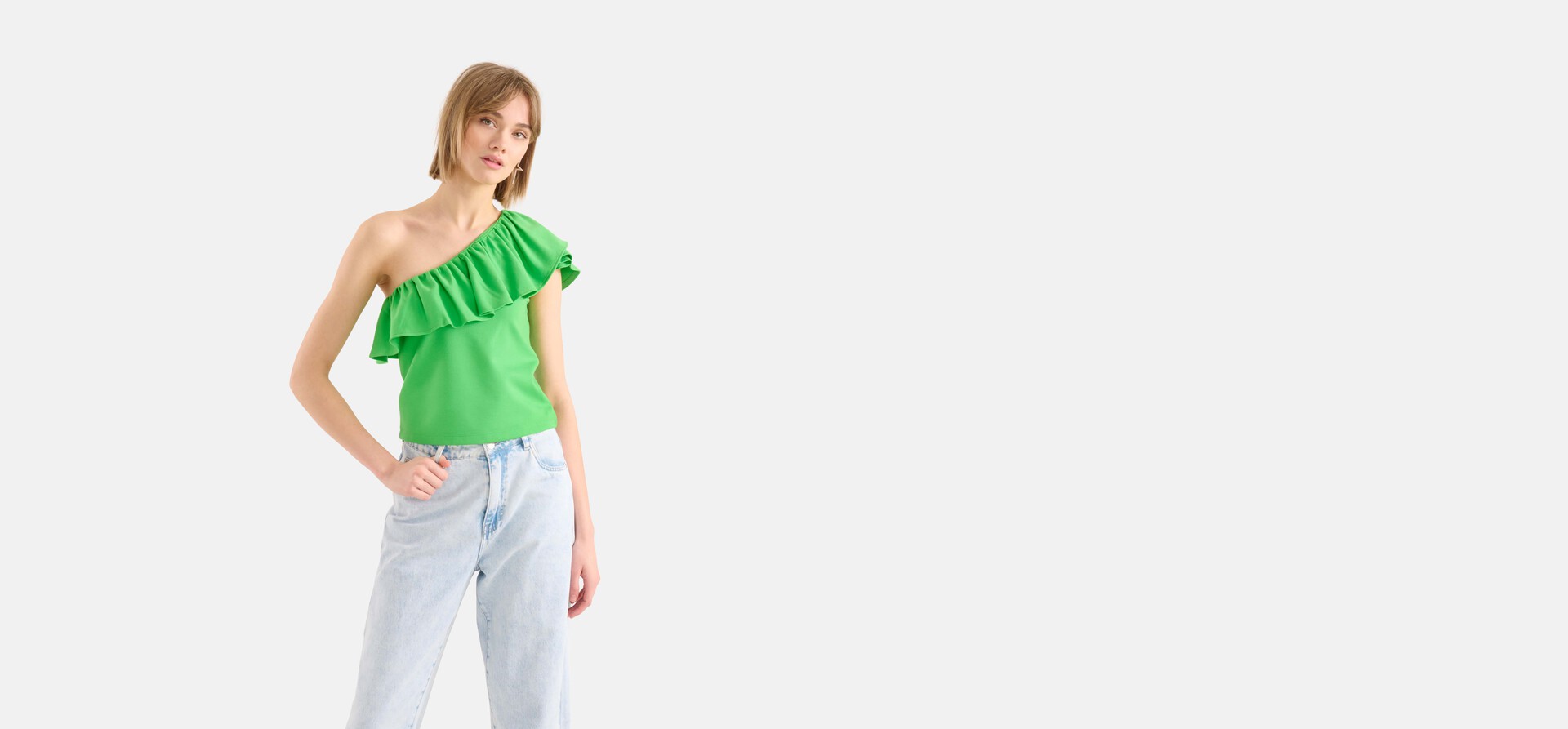 Rüschen-Top Grün SHOEBY WOMEN