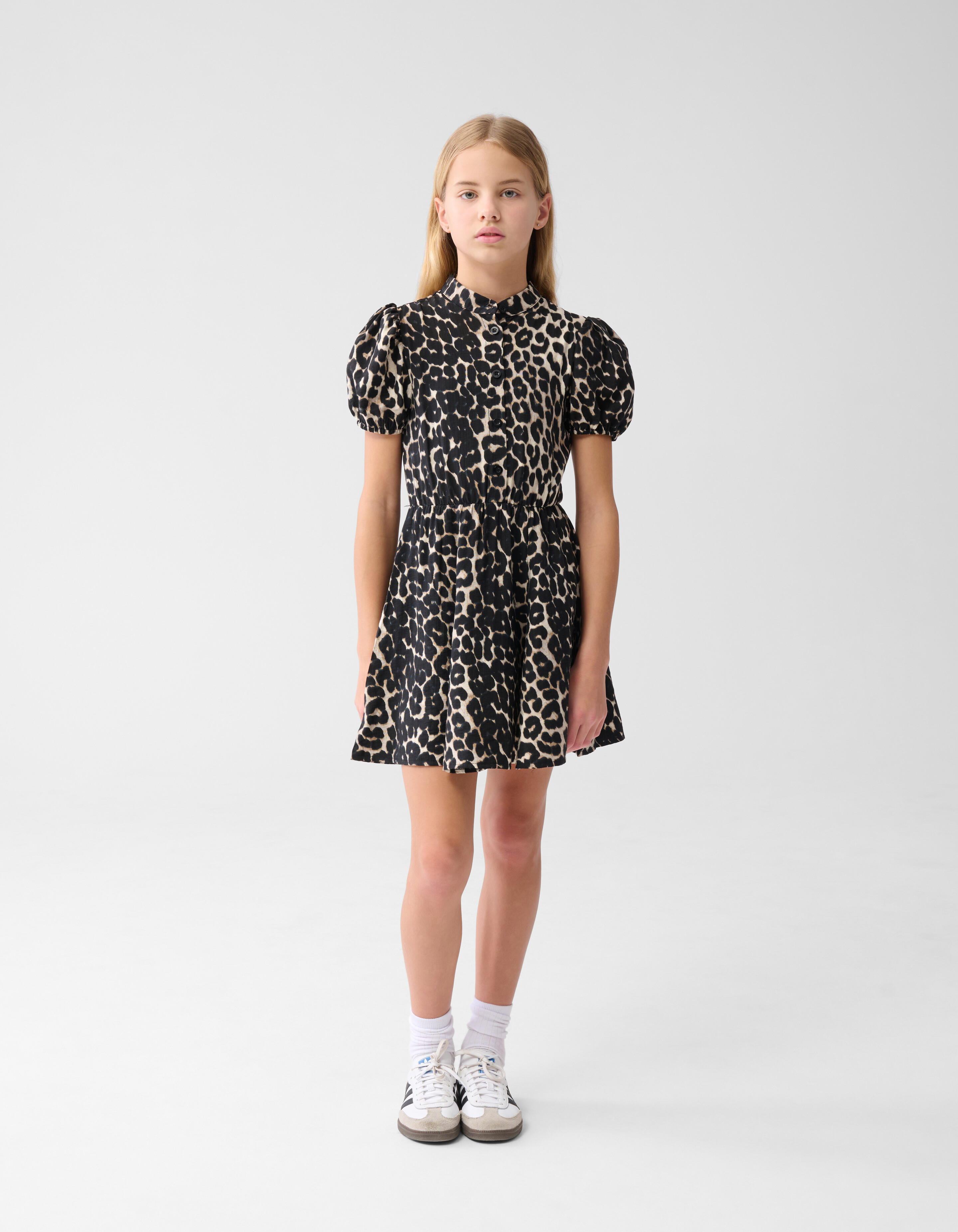 Bedrucktes Leopardenkleid Hellbraun SHOEBY GIRLS