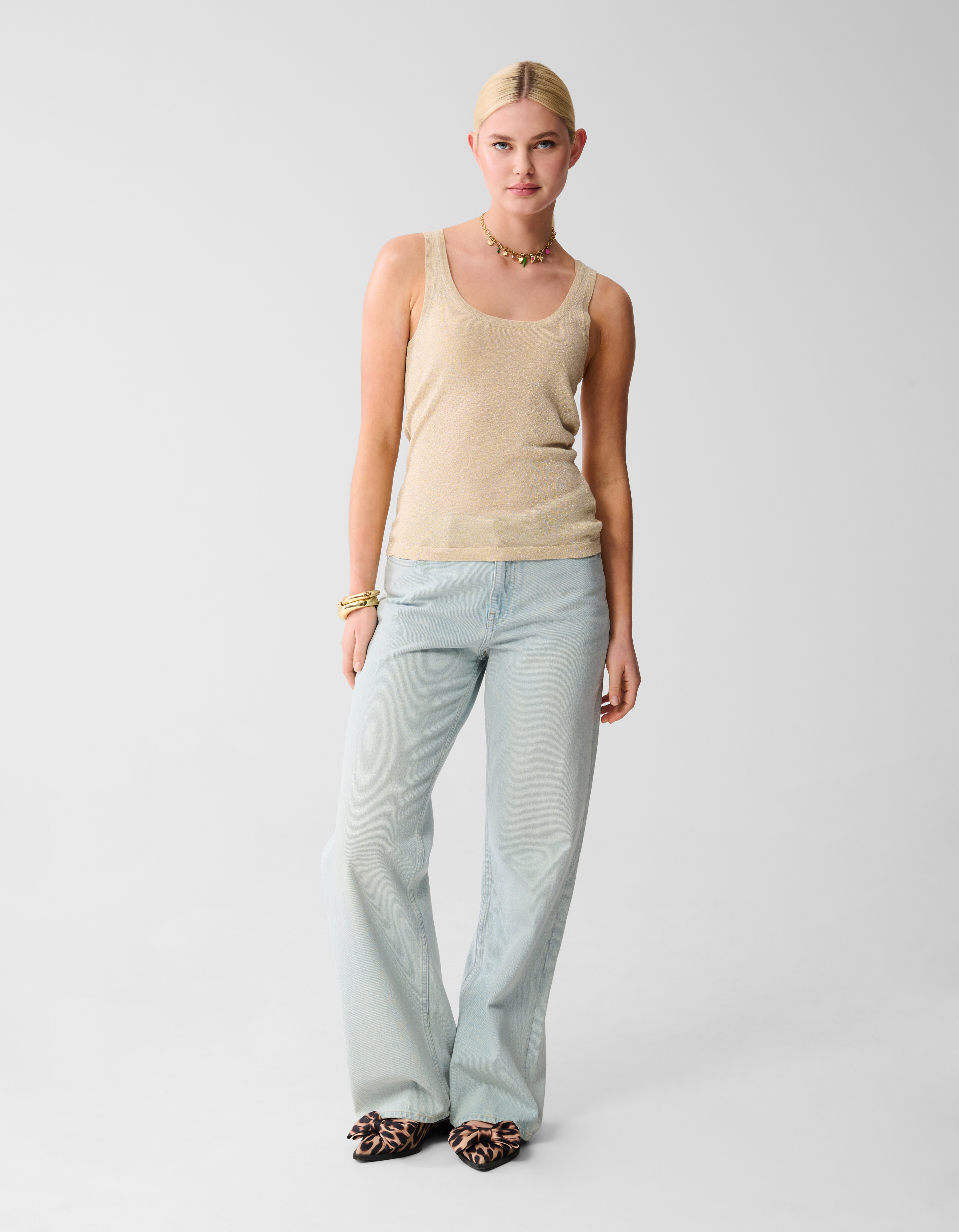 Glitzer-Tank-Top Sand SHOEBY WOMEN