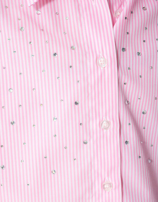 Pinstripe Strass Bluse Hellrosa SHOEBY GIRLS