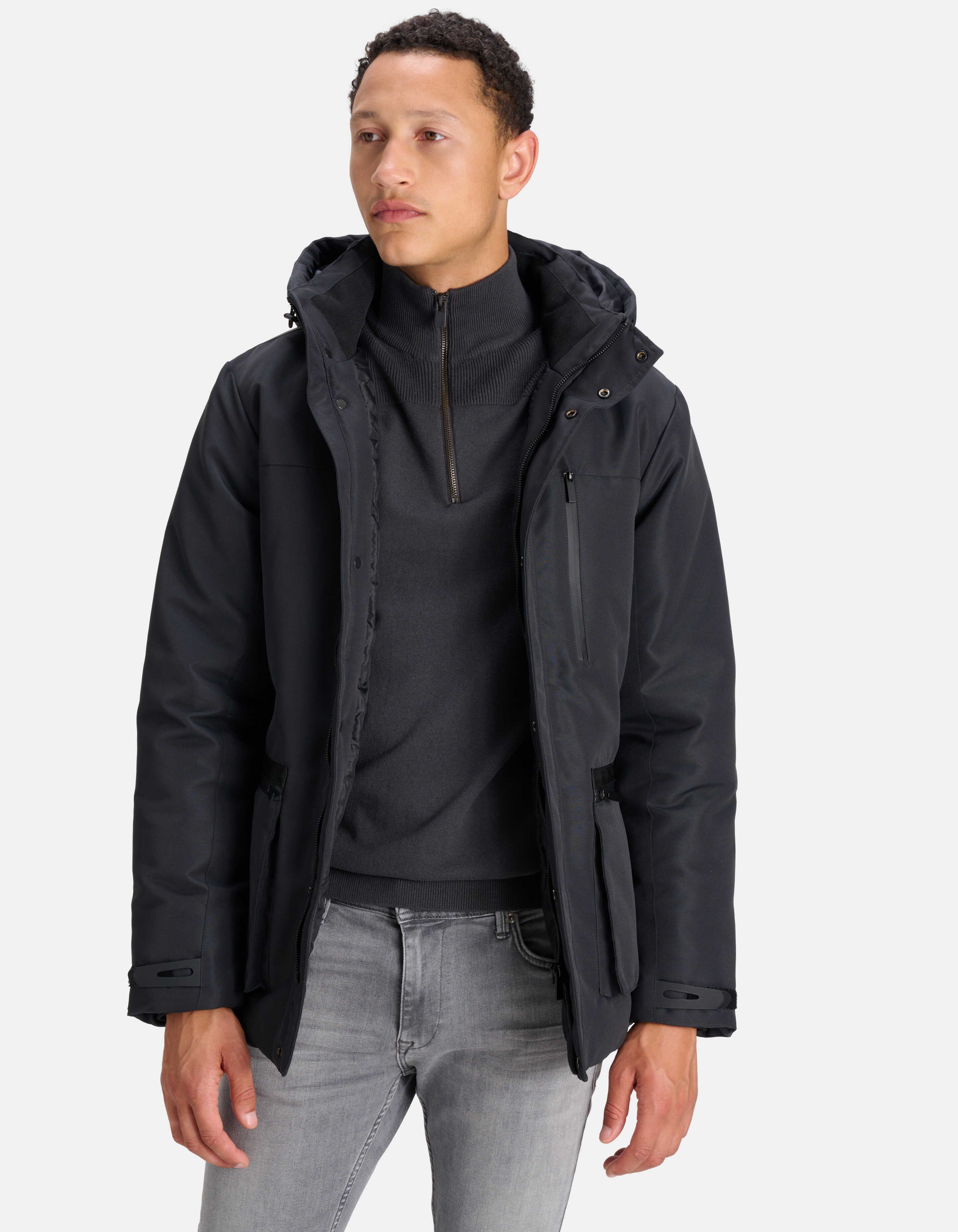 Dunkelgraue Parka-Jacke SHOEBY MEN