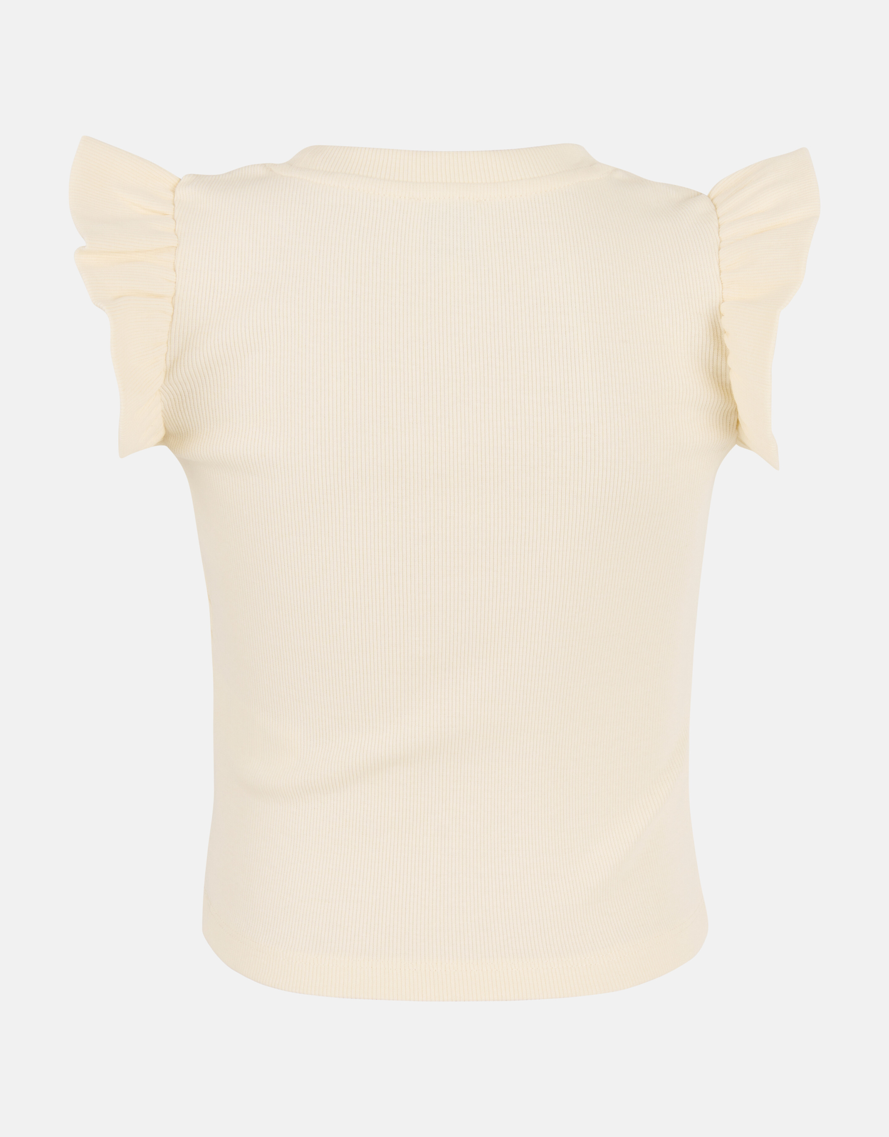 Ruffle Rib Top Offwhite SHOEBY GIRLS