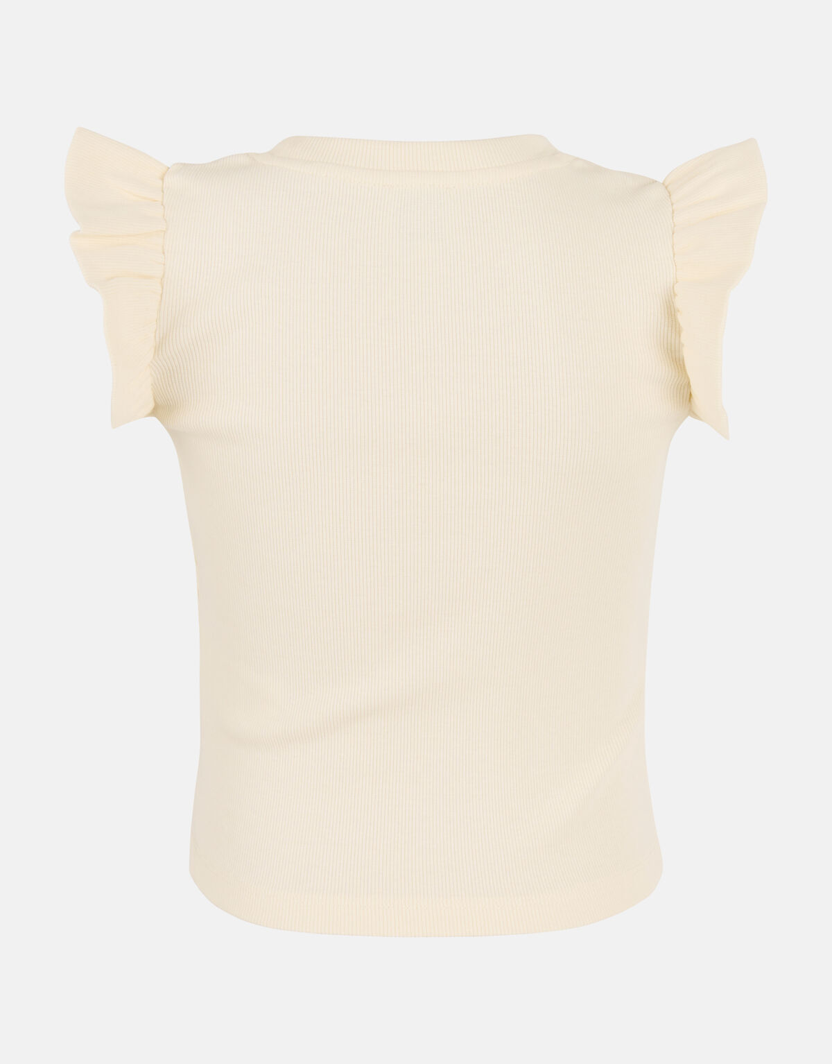 Ruffle Rib Top Offwhite SHOEBY GIRLS