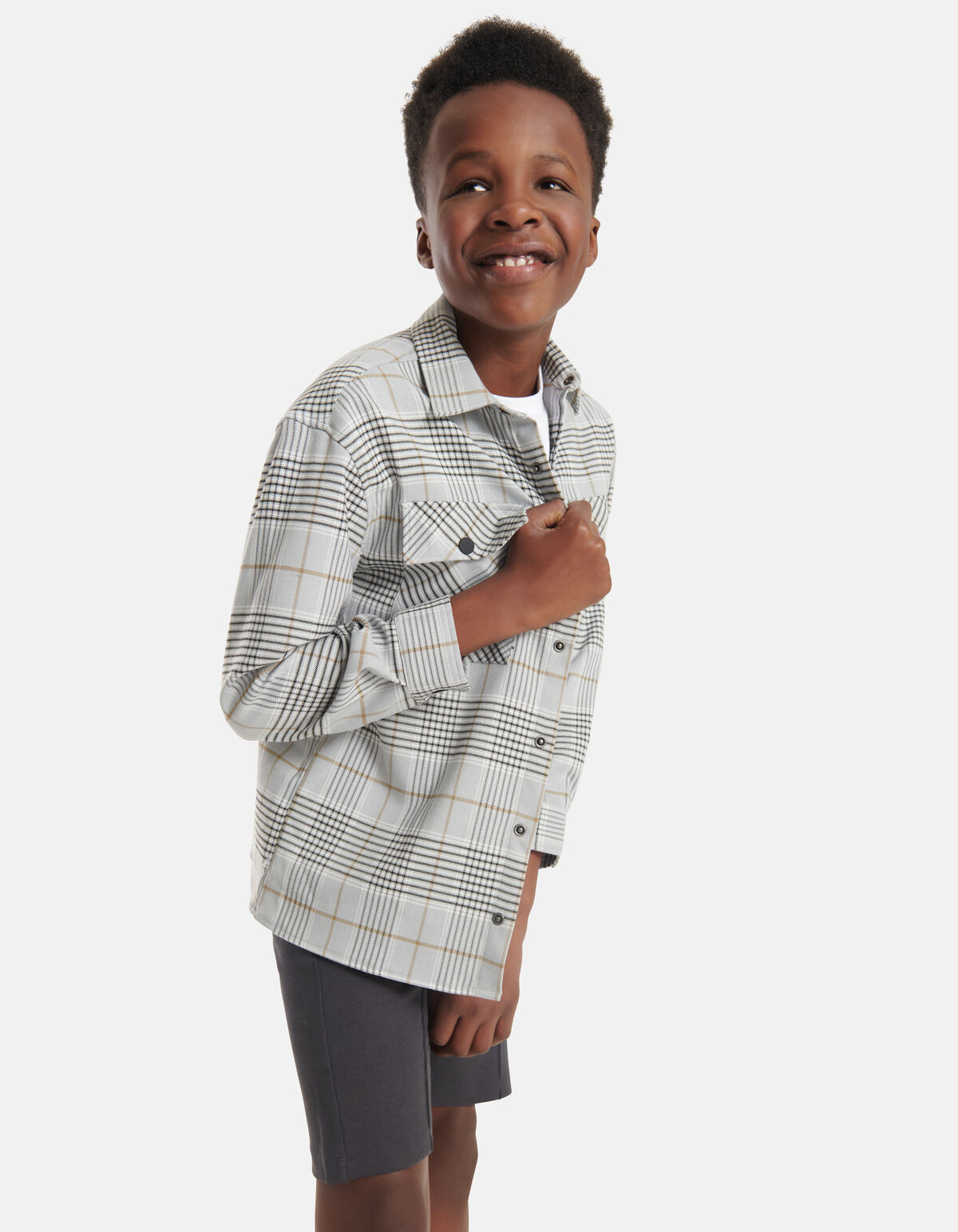 Kariertes Überhemd Grau SHOEBY BOYS