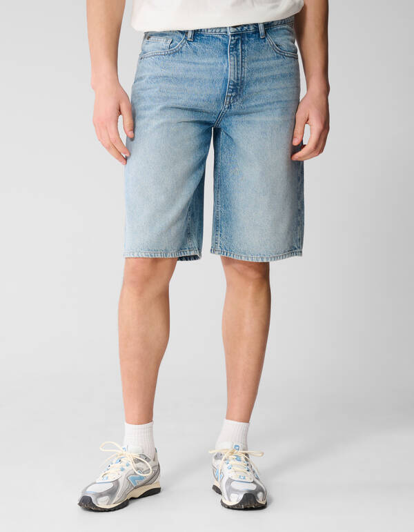 Relaxed Fit Denim Shorts Mediumstone SHOEBY MEN
