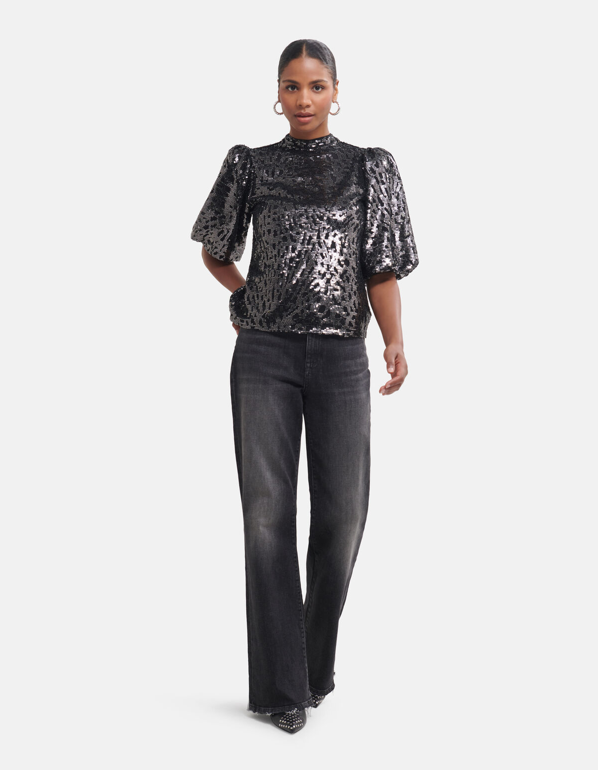 Pailletten-Top Schwarz von Fred SHOEBY WOMEN