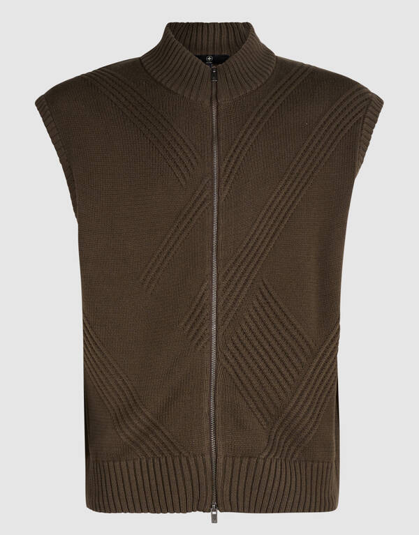 Gestrickter Bodywarmer dunkelbraun SHOEBY MEN